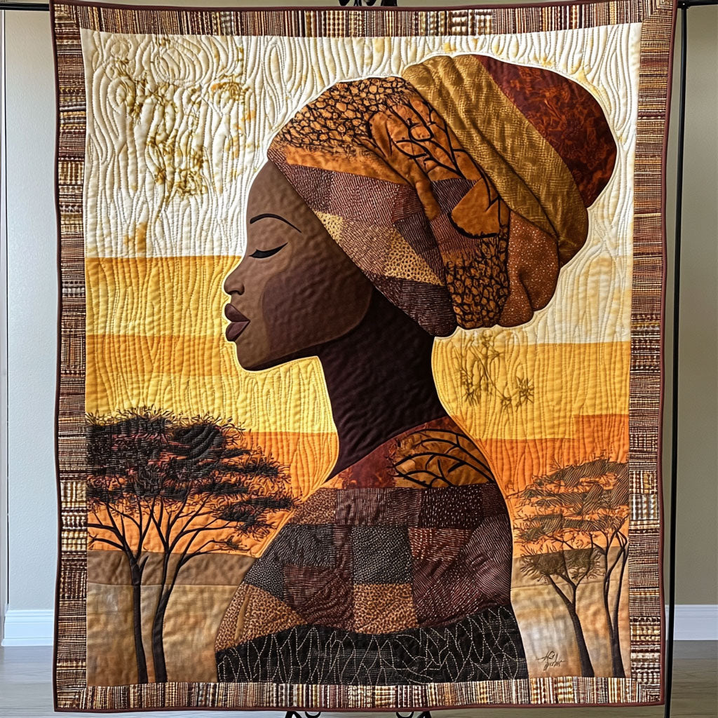 Africa Woman Portrait Quilt Blanket African Art Throw Blanket Holiday Presents For Women
