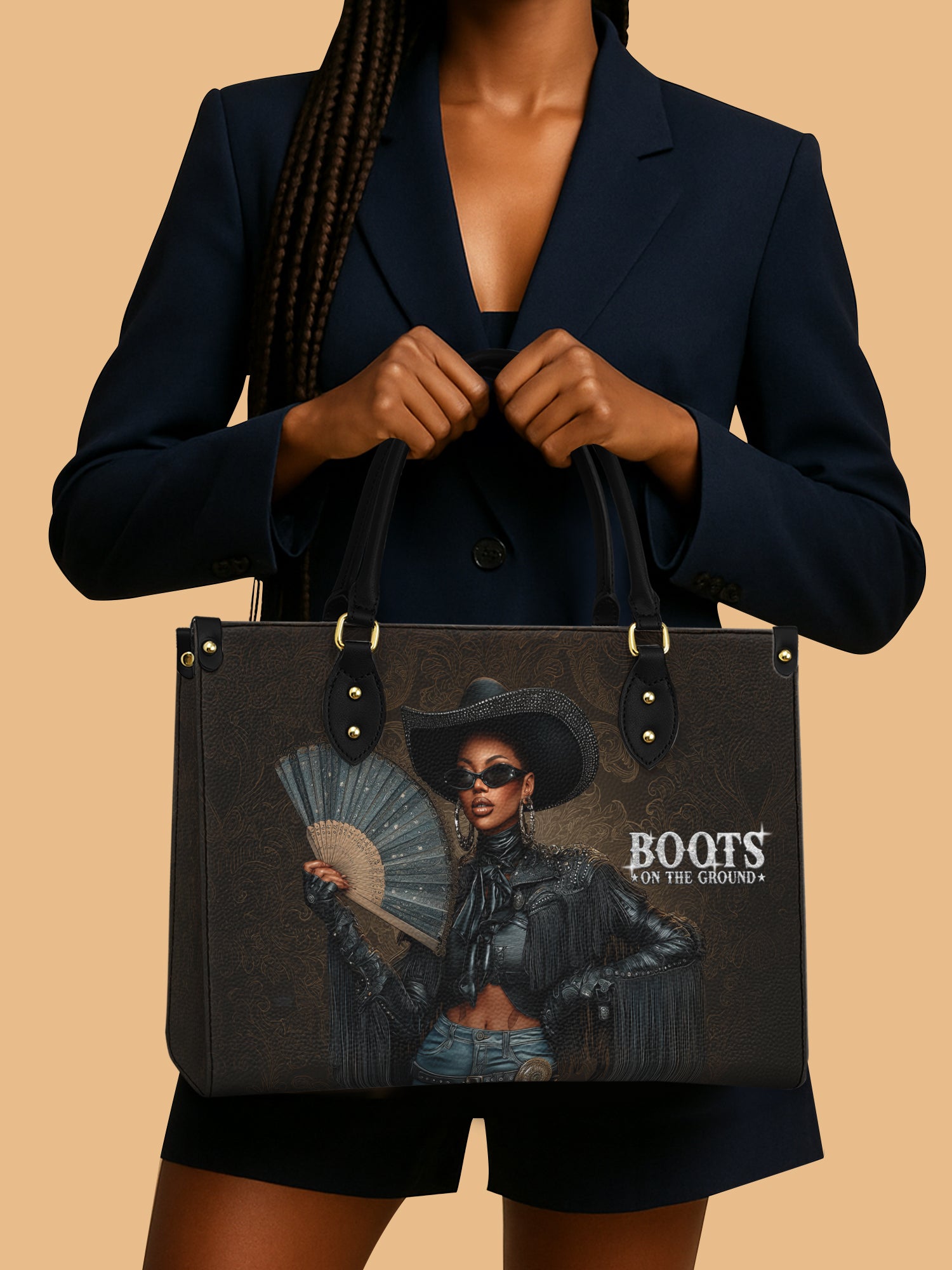 Africa Woman Slay Cowgirl Leather Bag African Vibe Bag Native Gifts For Cowgirl Lovers