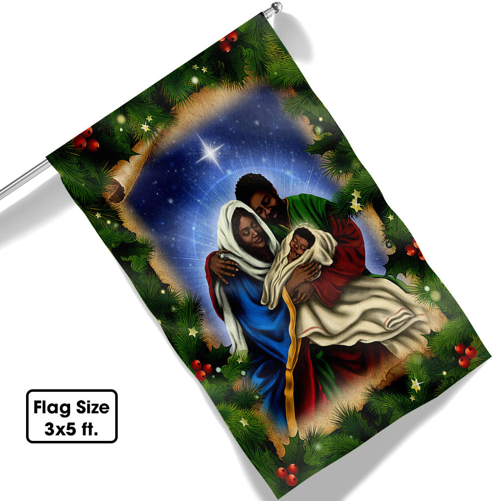 African American Black Holy Family Flag Nativity Scene