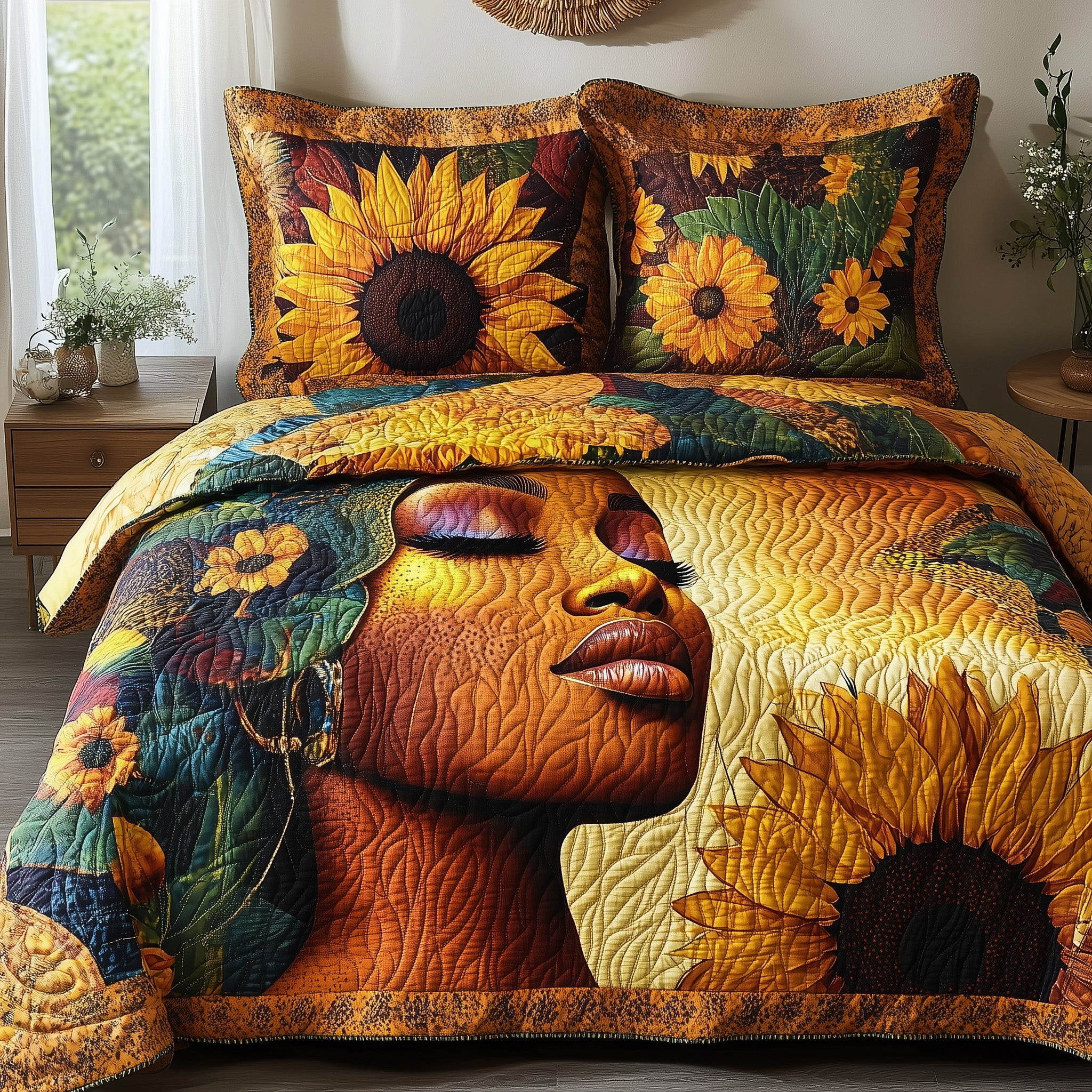 African American Quilted Bedding Set Proud And Free Cool Native Inspired Bedding Gifts