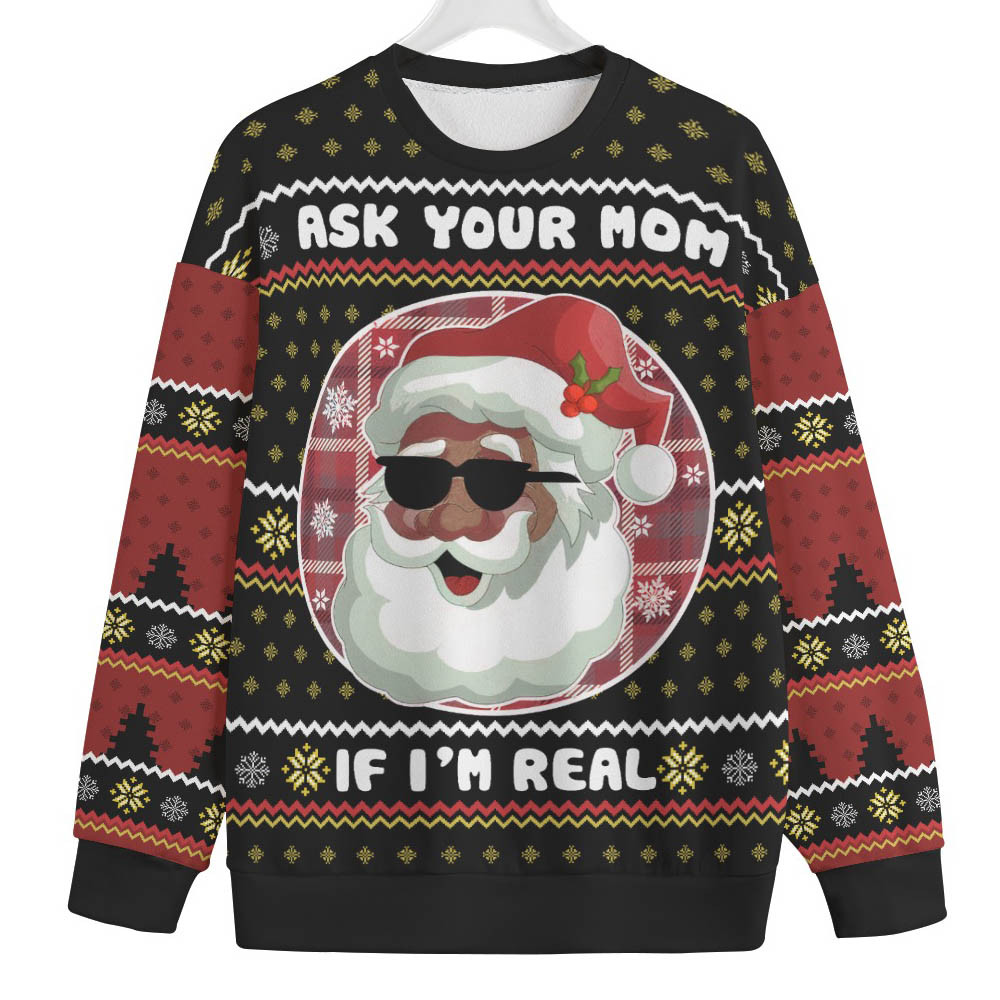 African American Santa Claus Plus Size Ugly Christmas Sweater Holiday Gift Merch That Everyone Will Adore