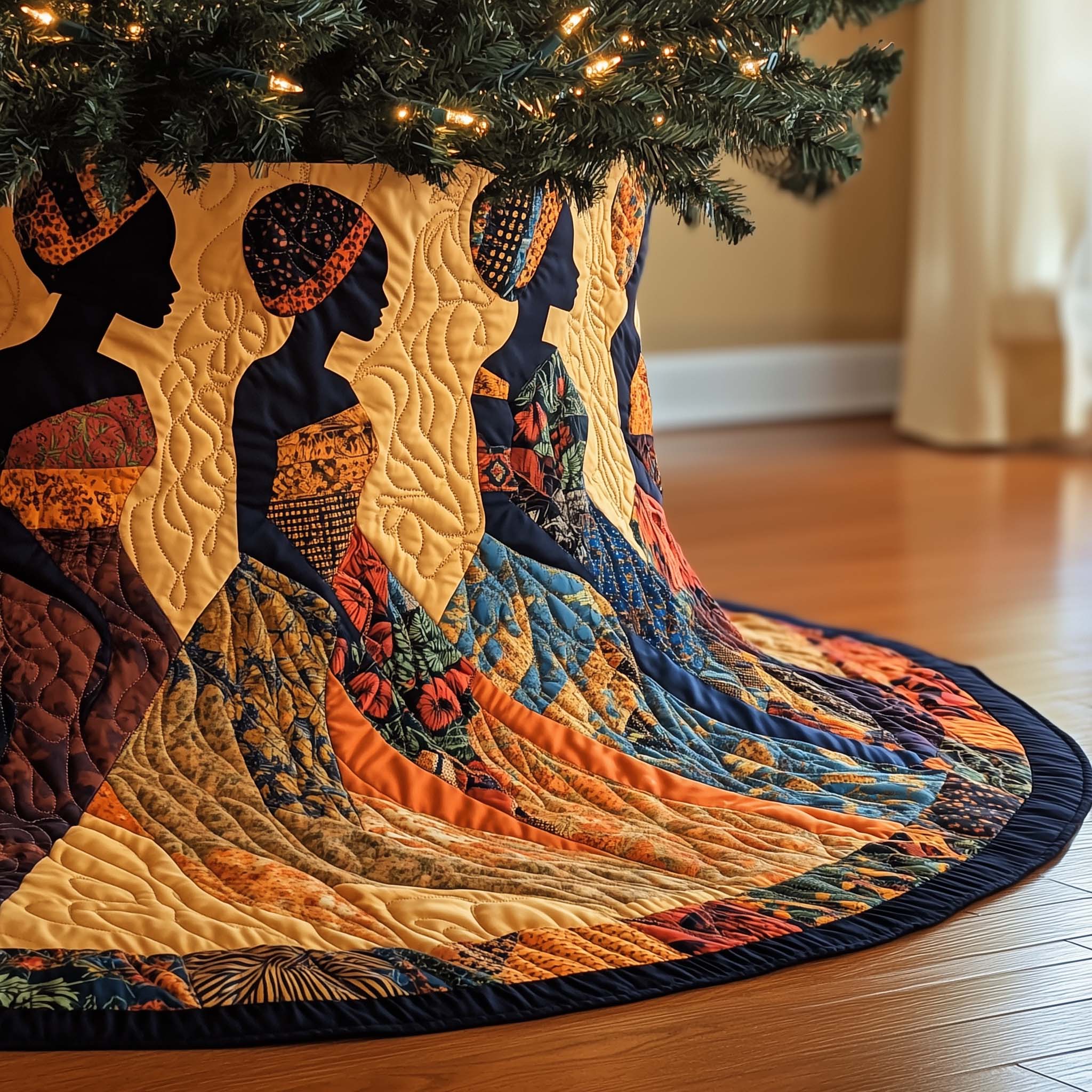 African American Women Quilted Tree Skirt Great Xmas Gifts Ideas For Sister Tree Decor