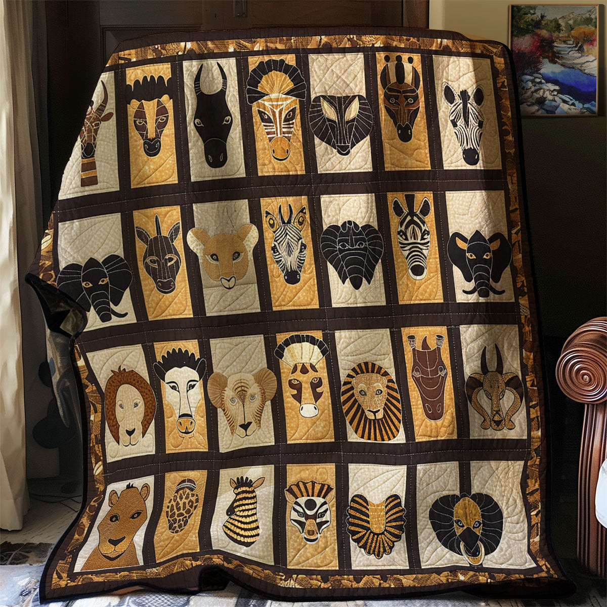 African Aminals Quilt Blanket Throws And Blankets Good Gifts For Dads 50Th Birthday