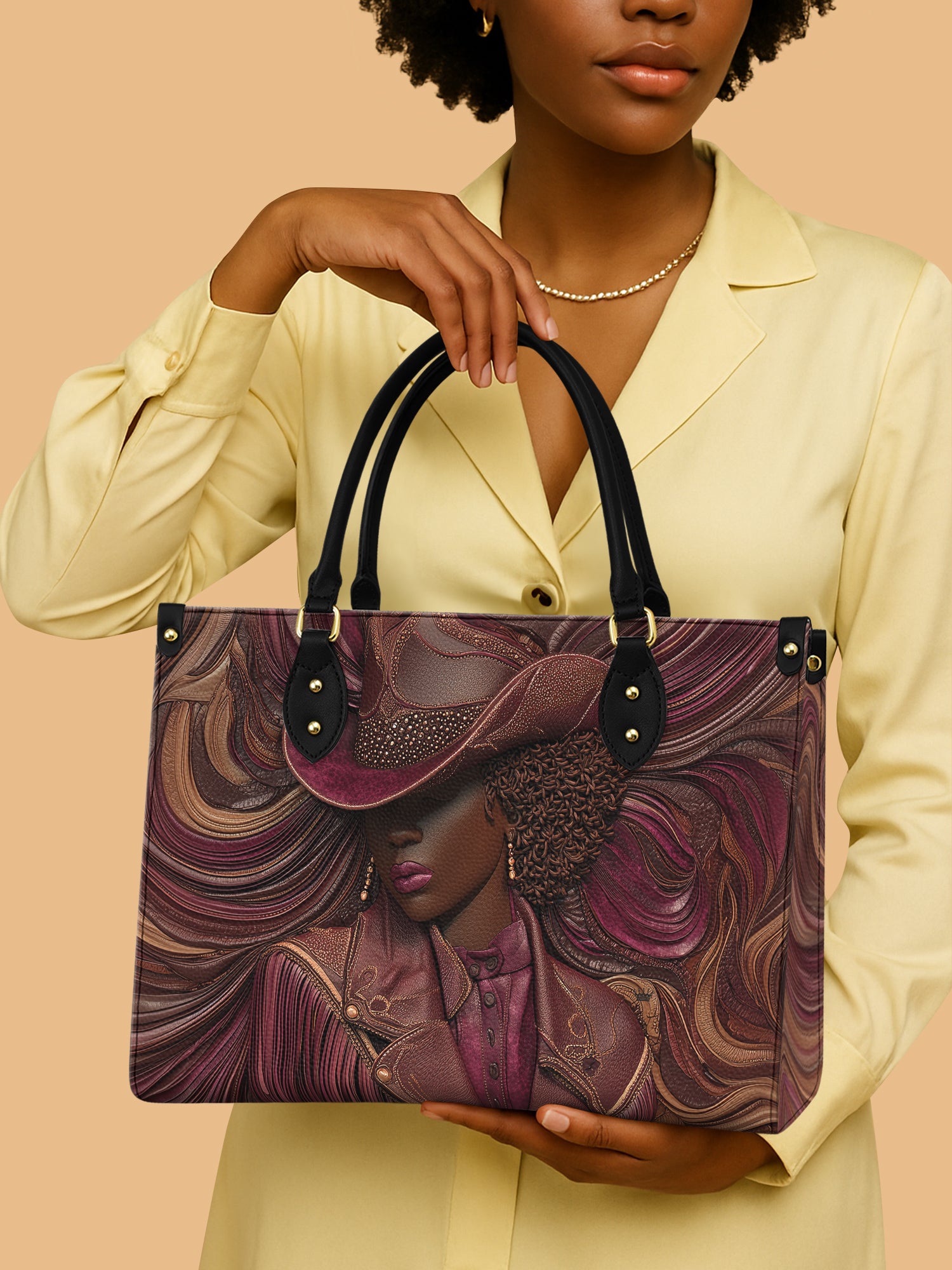 African Cowgirl Flowing Leather Bag Black Woman Theme Bag African Cowgirl Presents