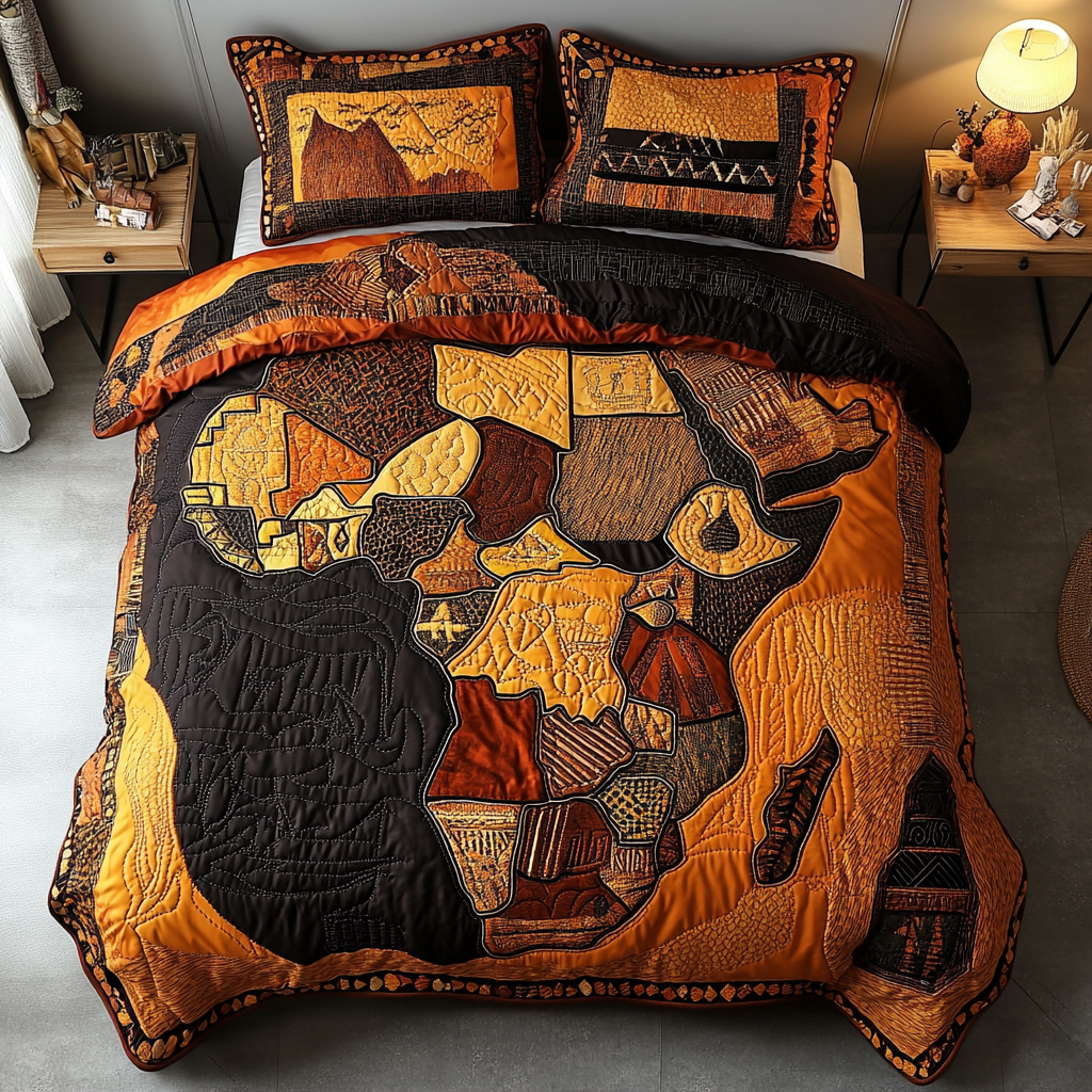 African Dream Quilted Bedding Set Bed Room Decoration African American Gifts For Her