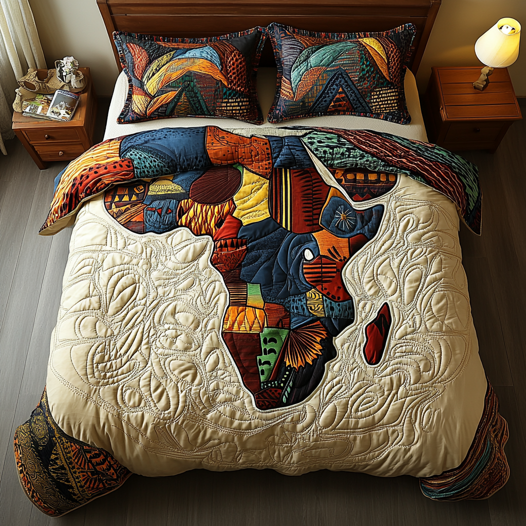 African Dream Quilted Bedding Set Best Bed Sheet Set Best African American Gifts