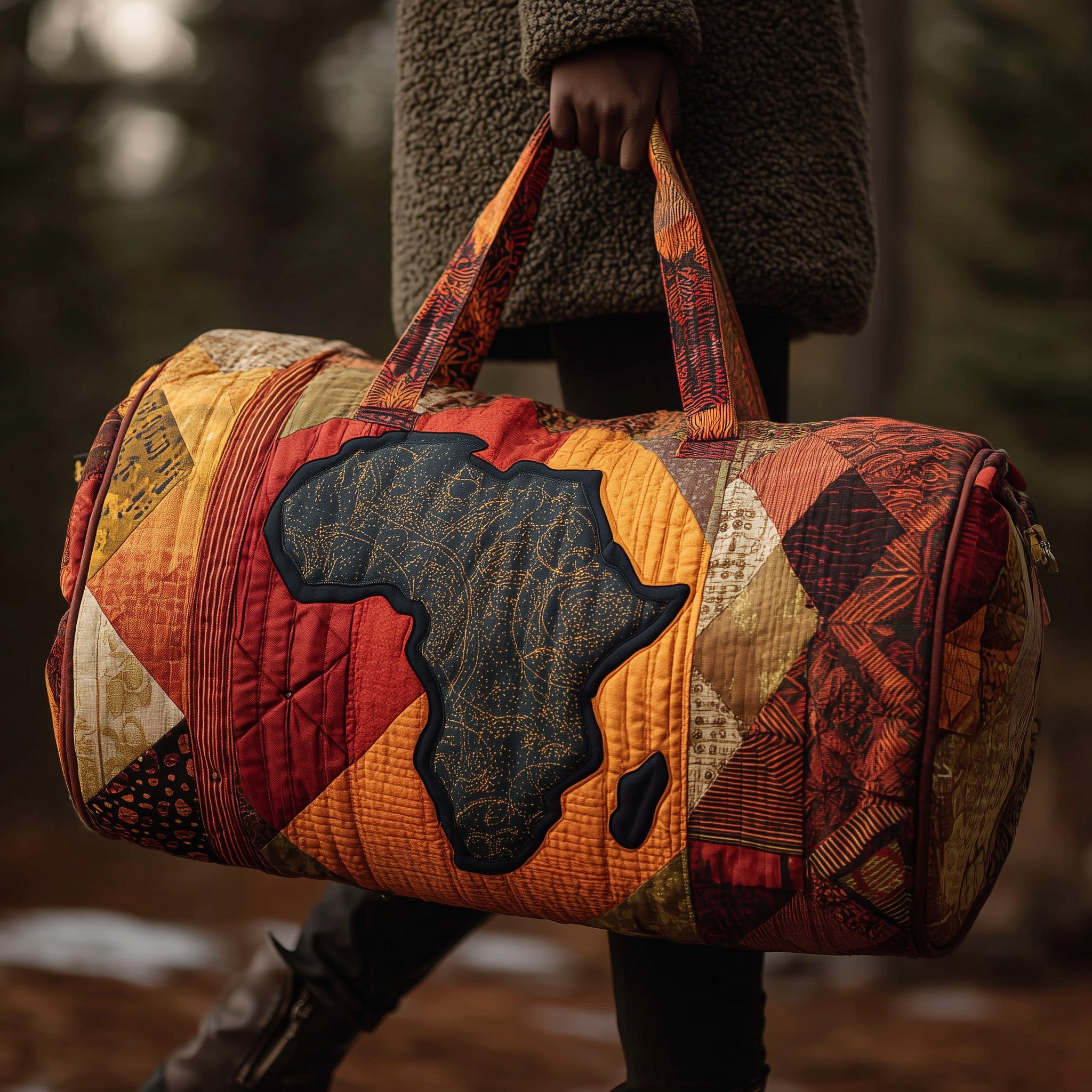 African Dream Quilted Duffle Bag For Everyday Use