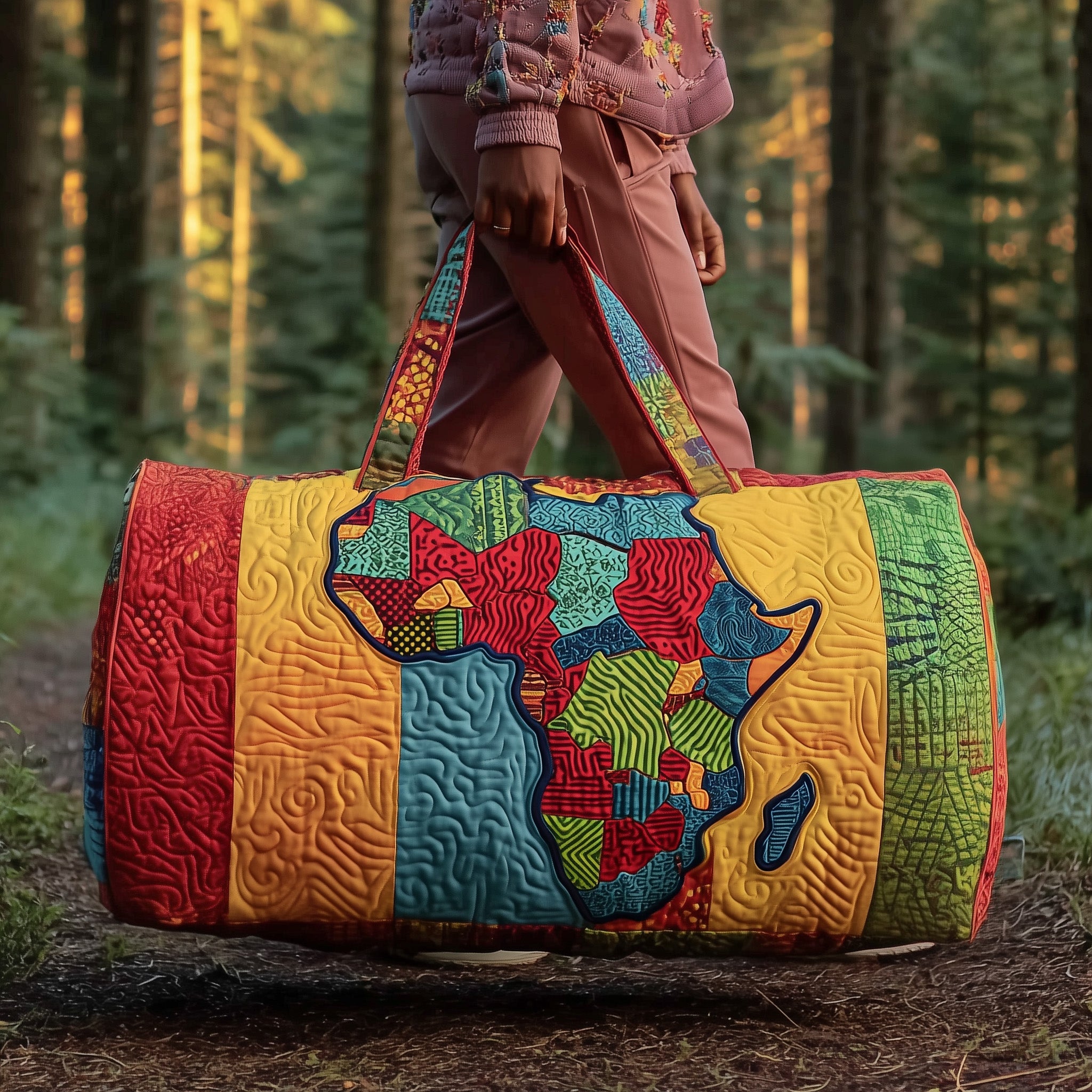African Dream Quilted Duffle Bag For School And Gym