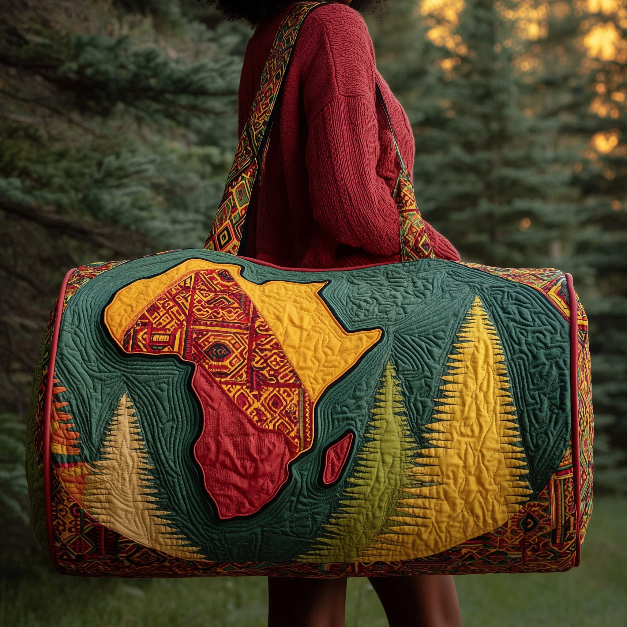 African Dream Quilted Duffle Bag For Weekend Trips