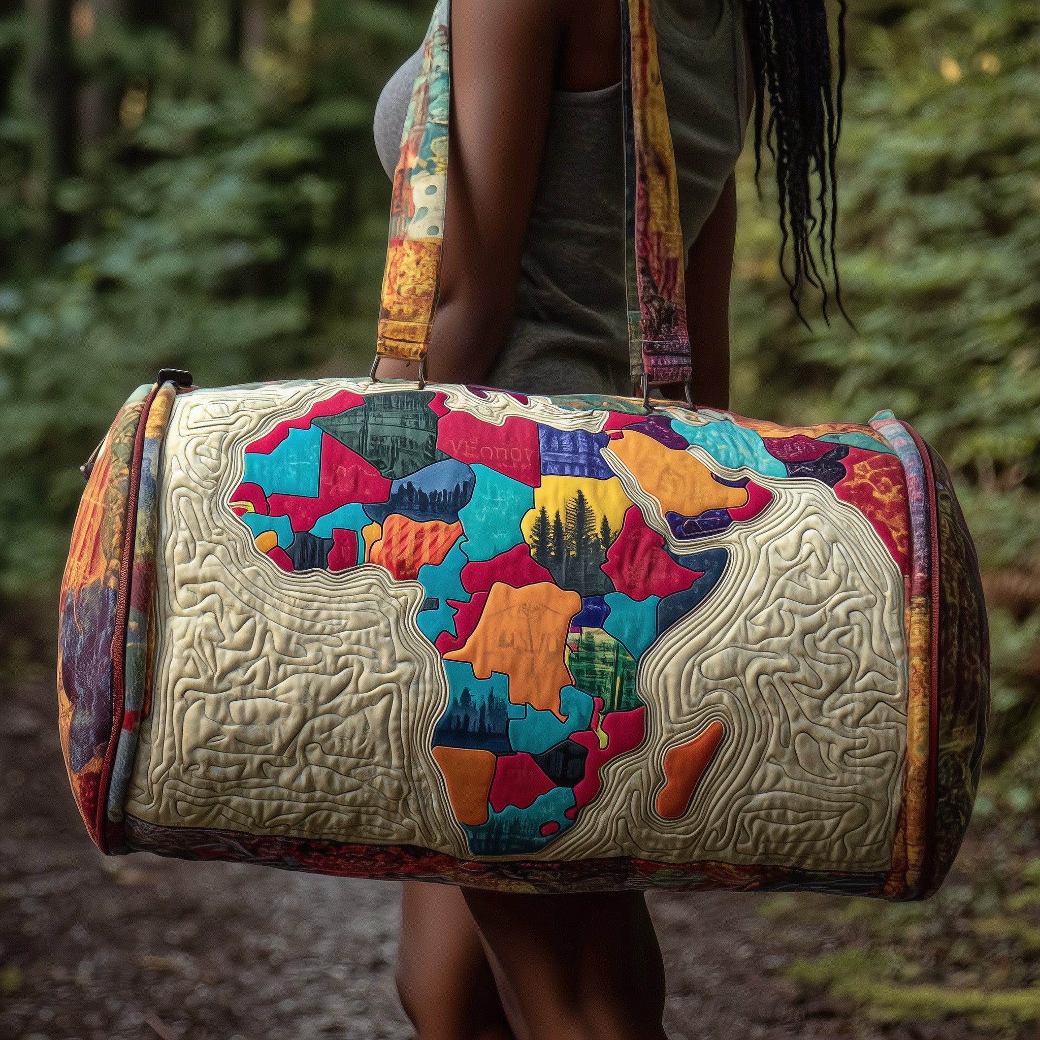 African Dream Quilted Duffle Bag Gift For Friends