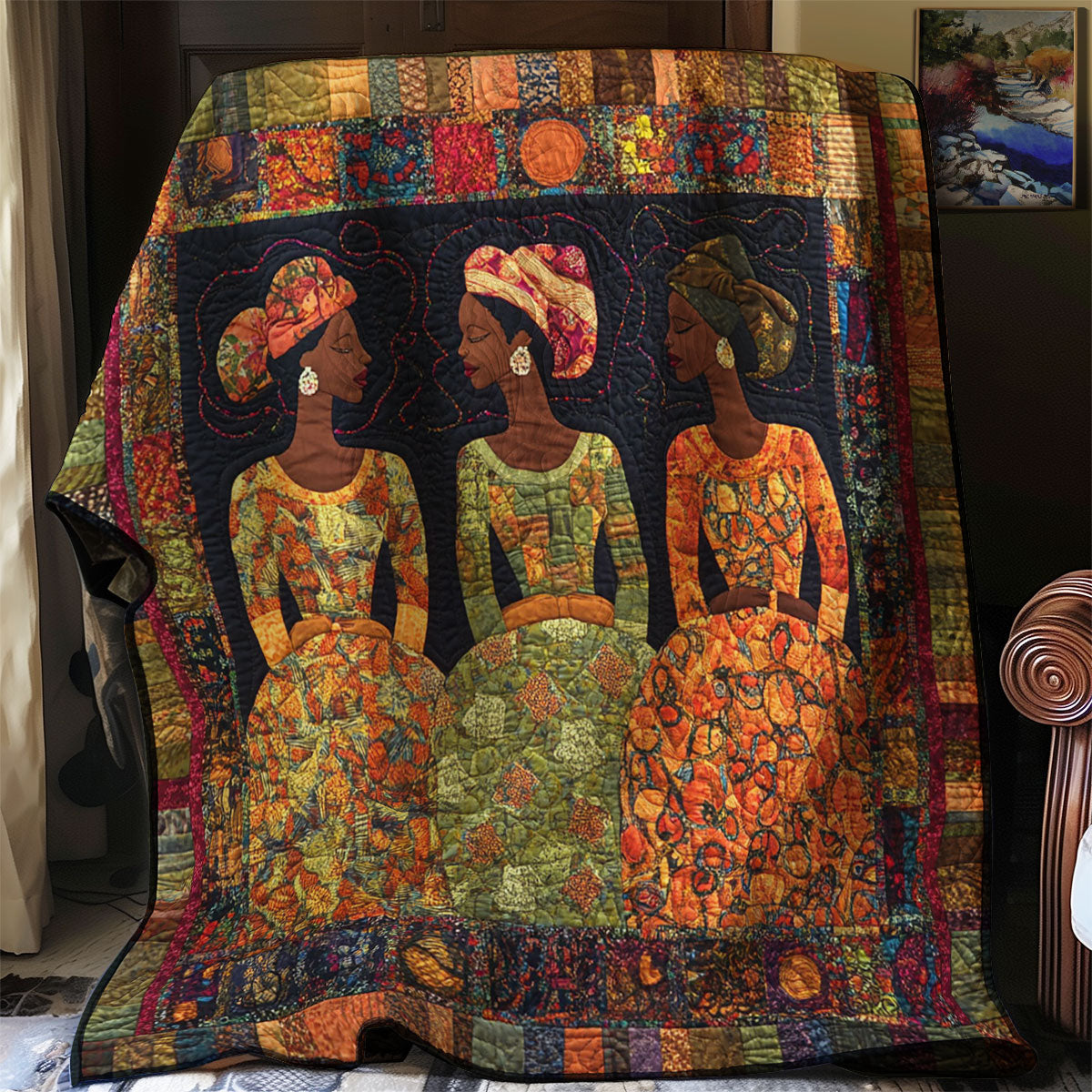 African Elegance Quilt Blanket Best Throw Blanket Christmas Gifts For Dad From Daughter