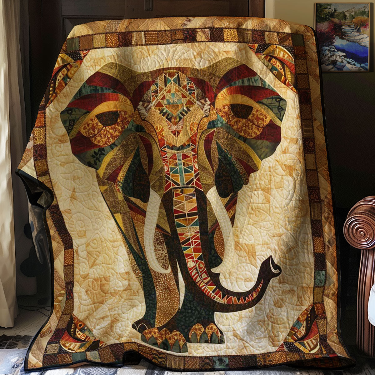 African Elephant Quilt Blanket Mothers Day Blanket Useful Gifts For Mom