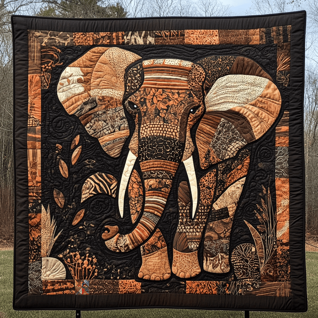 African Elephant Xmas Quilt Blanket Unique Christmas Presents For Elephant Lovers