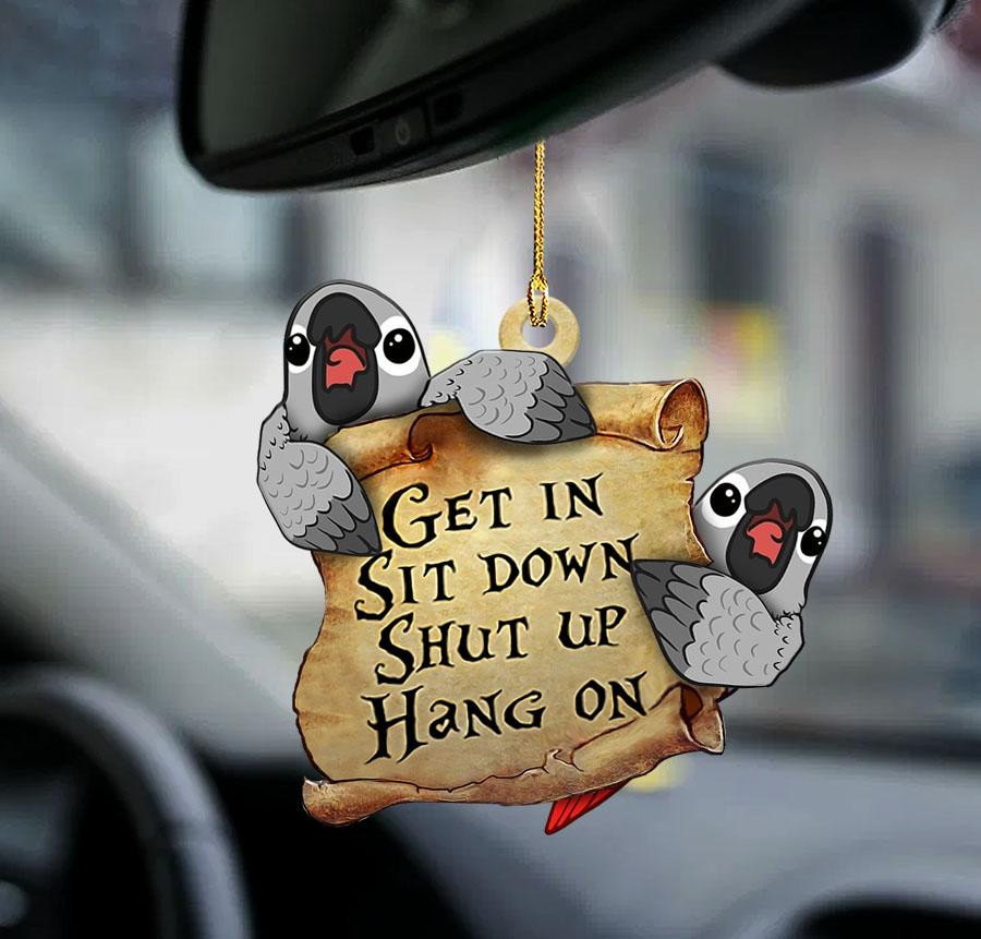 African grey parrot get in Sit Down Ornaments African grey parrot lover two sided Car Ornament