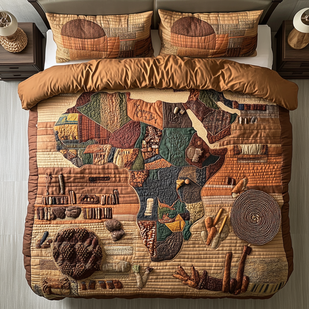 African Heritage Quilted Bedding Set Bedspread Set African American Gifts For Her
