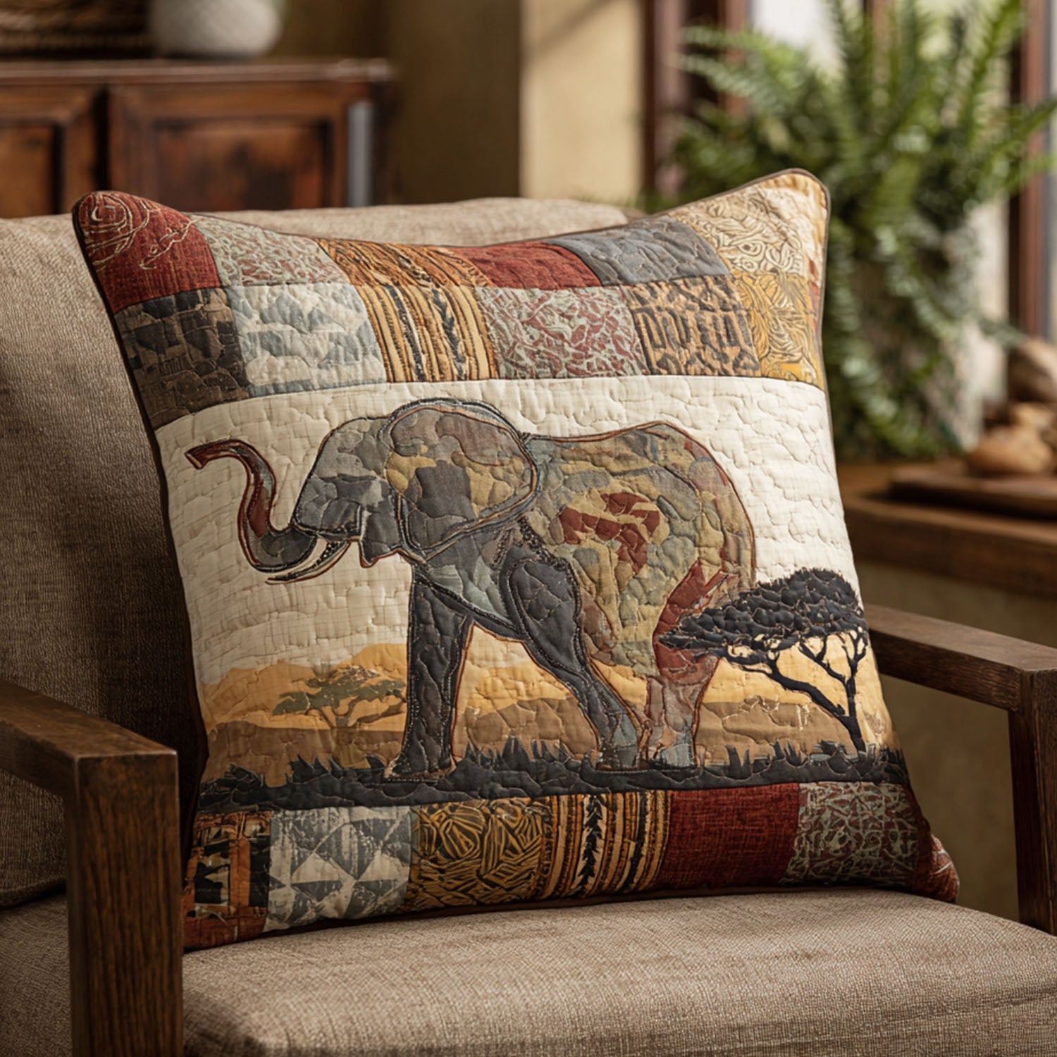 African Legends Quilted Pillow Case Throw Pillow Covers Elephant Presents For Christmas