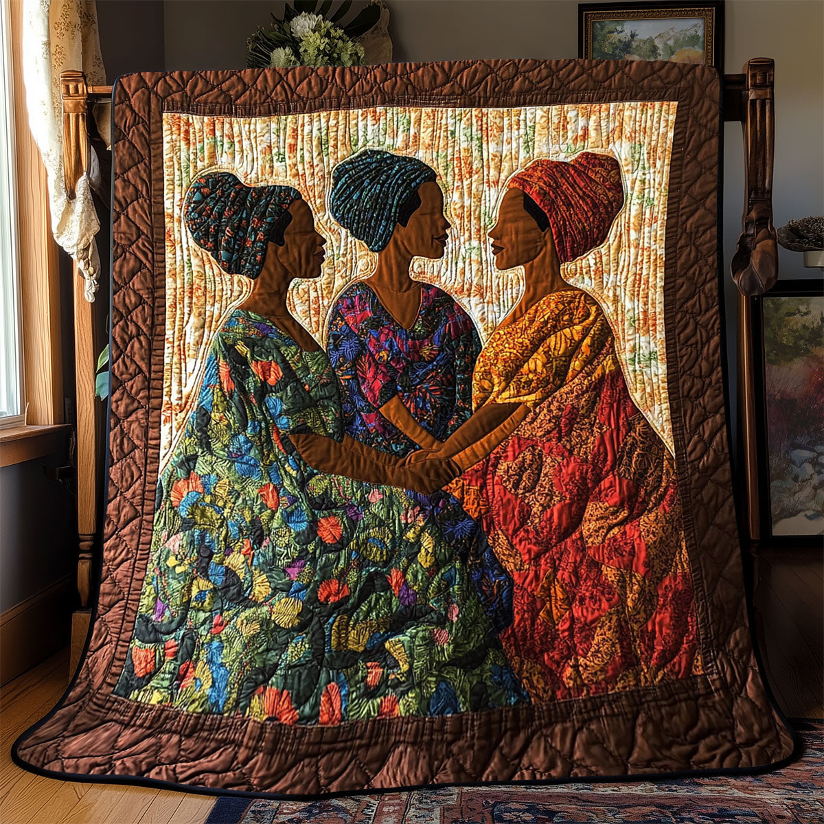 African Mothers Quilt Blanket African Art Throw Blanket Special Native Gifts
