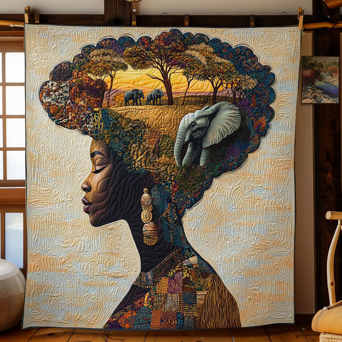 African Queen Homeland In Mind Quilt Blanket African Art Throw Blanket Gifts For Women