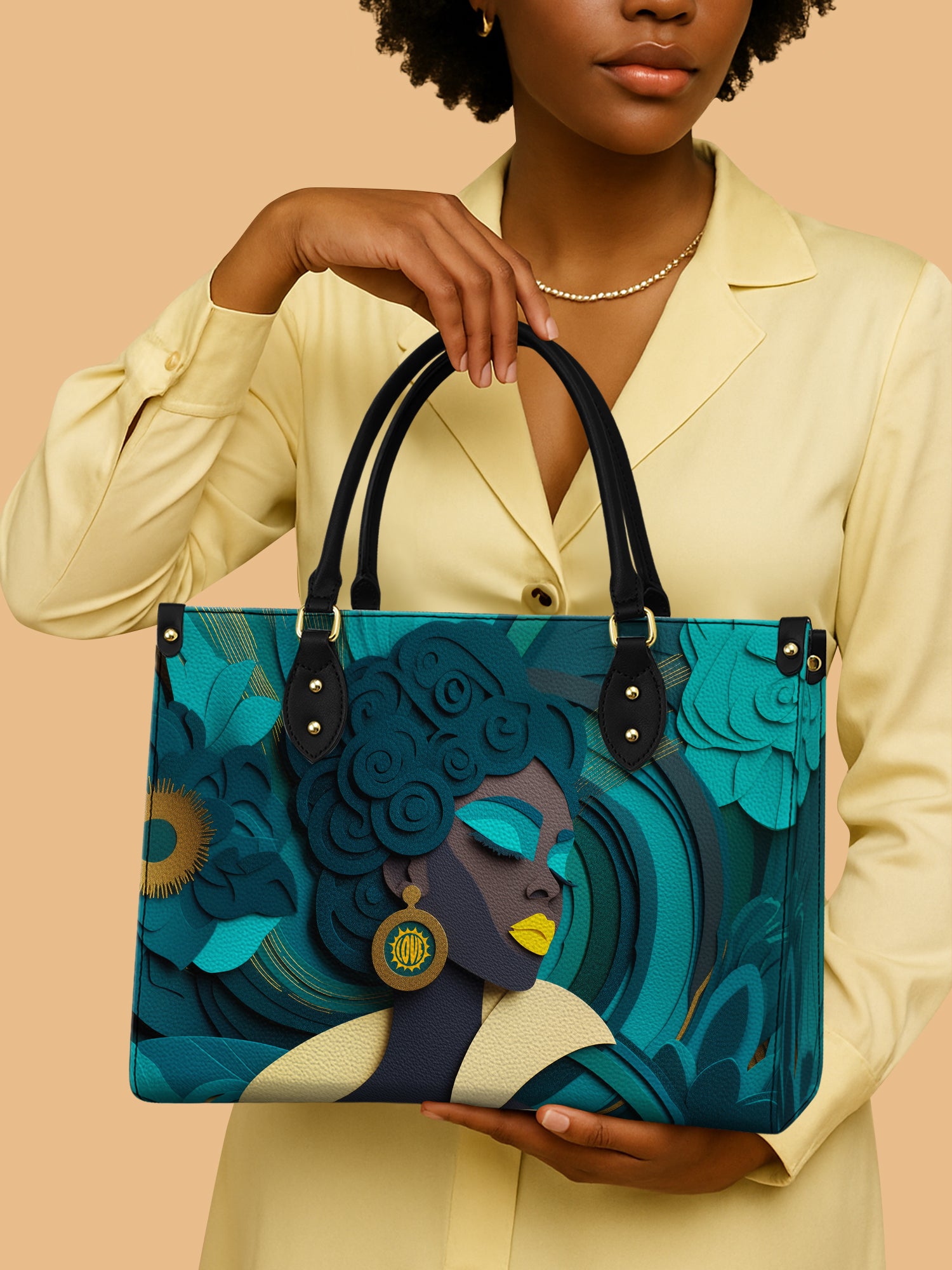 African Queen Jade Dome Spiral Leather Bag Black Women Bag African American Gifts For Sister