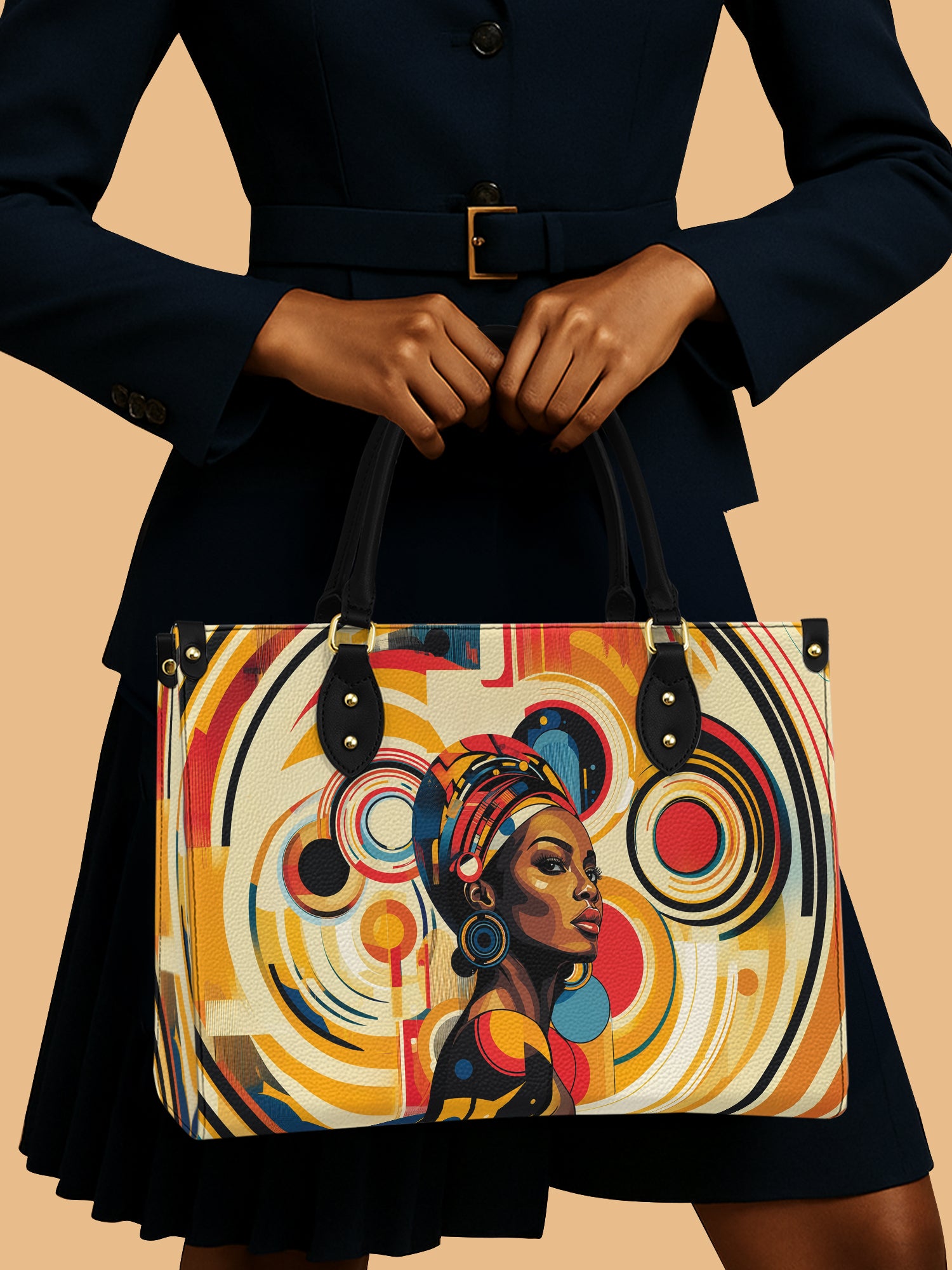African Queen Leather Handbag Color Kings Themed Black Women Empowerment Melanin Gifts For Mom
