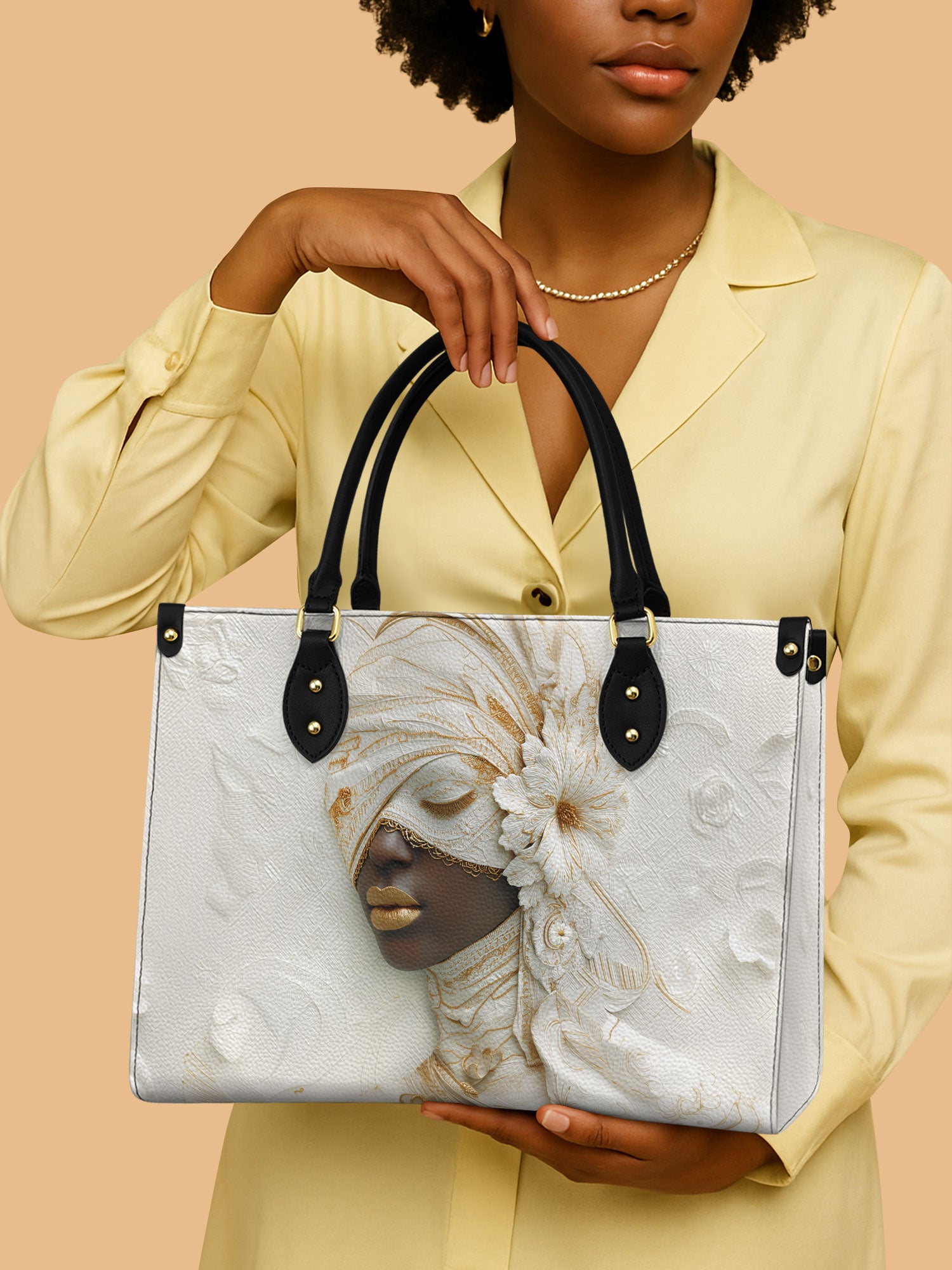 African Queen Pure Soul Leather Bag Black Woman Theme Bag Elegant Native Gifts For Her