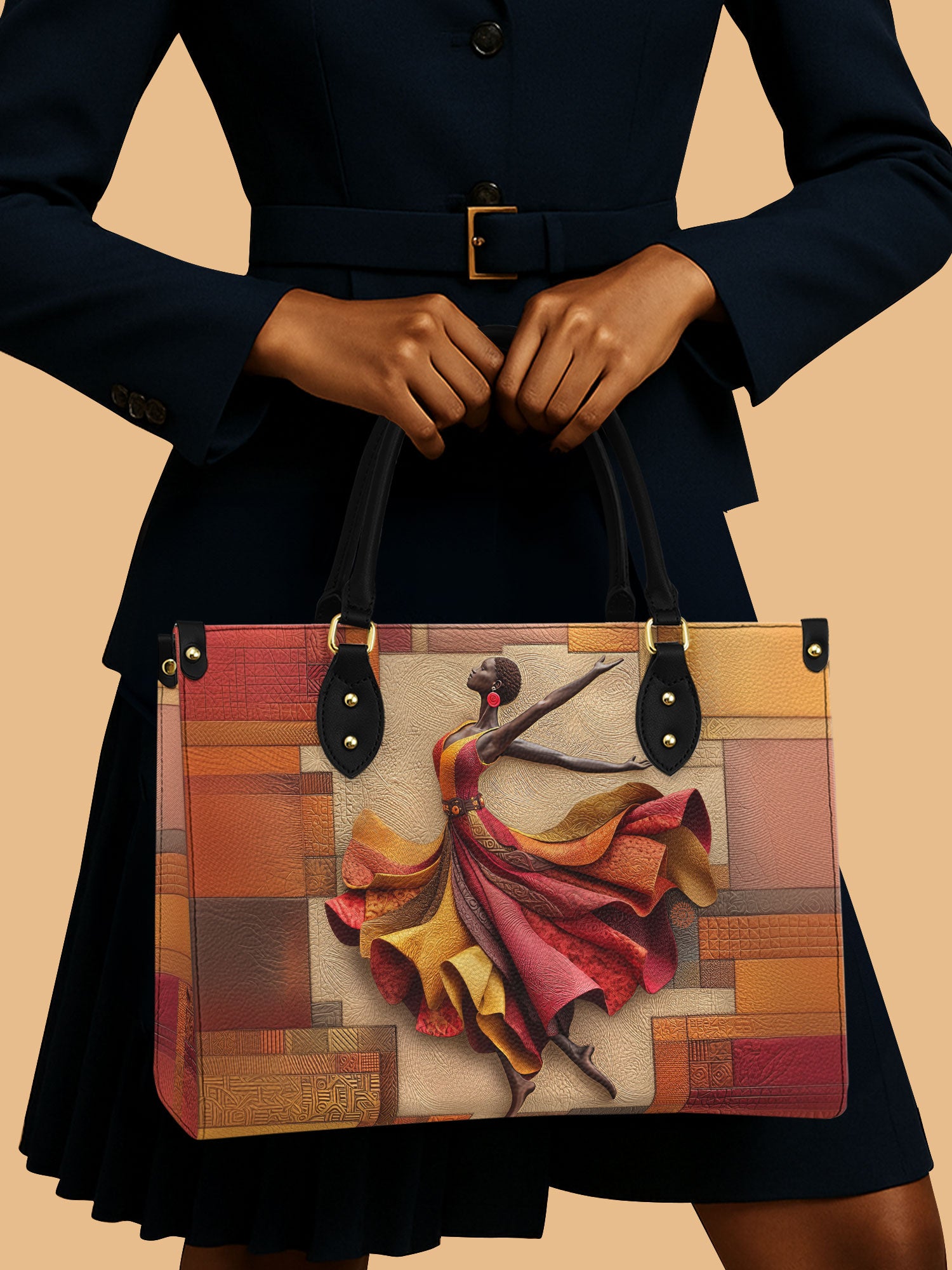 African Queen Rhythm Of The Soul Leather Bag Black Women Handbag Elegant Gifts For Dancer