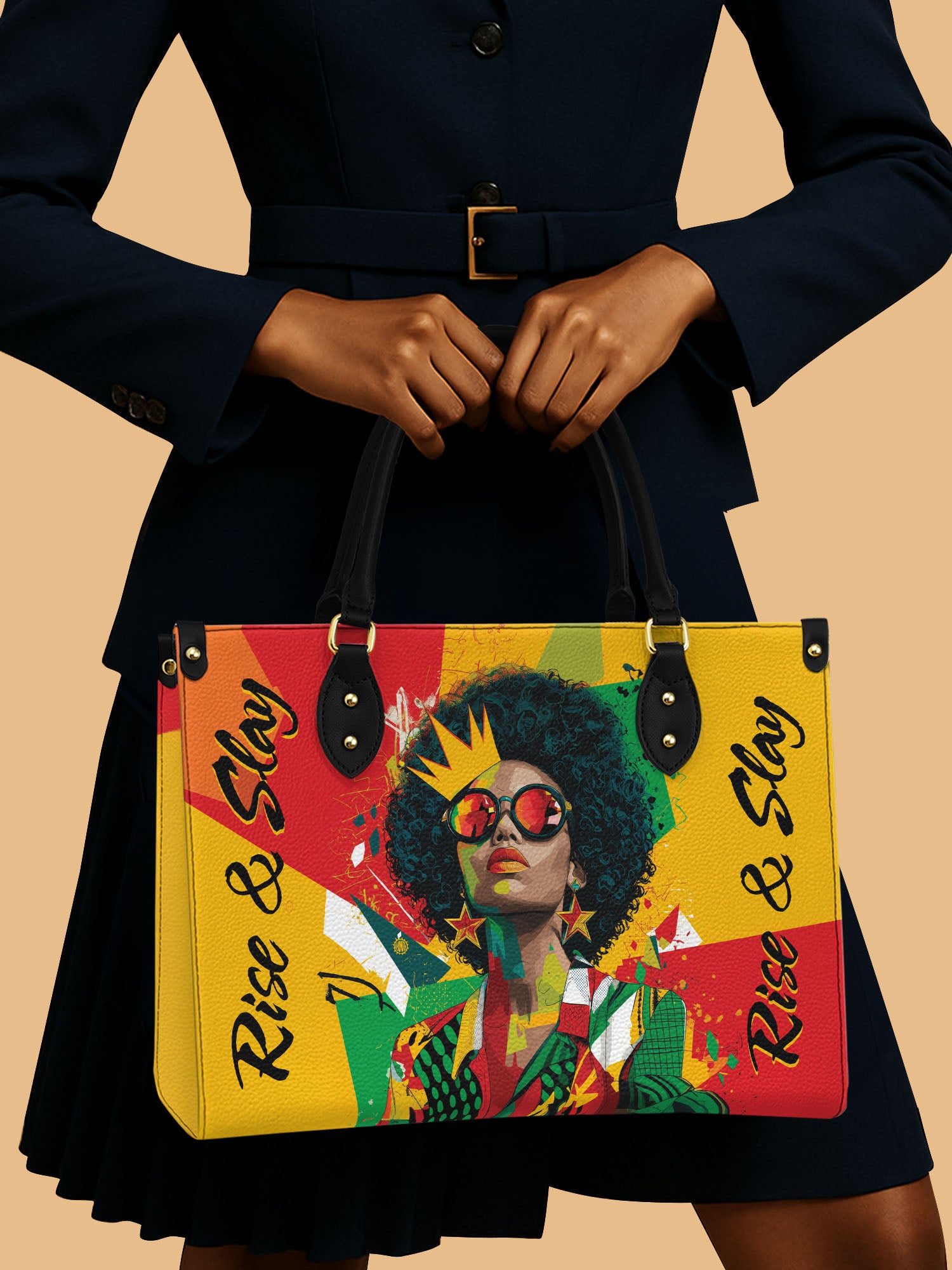 African Queen Rise And Slay Leather Bag Black Women Handbag Elegant Gifts For Fashionista