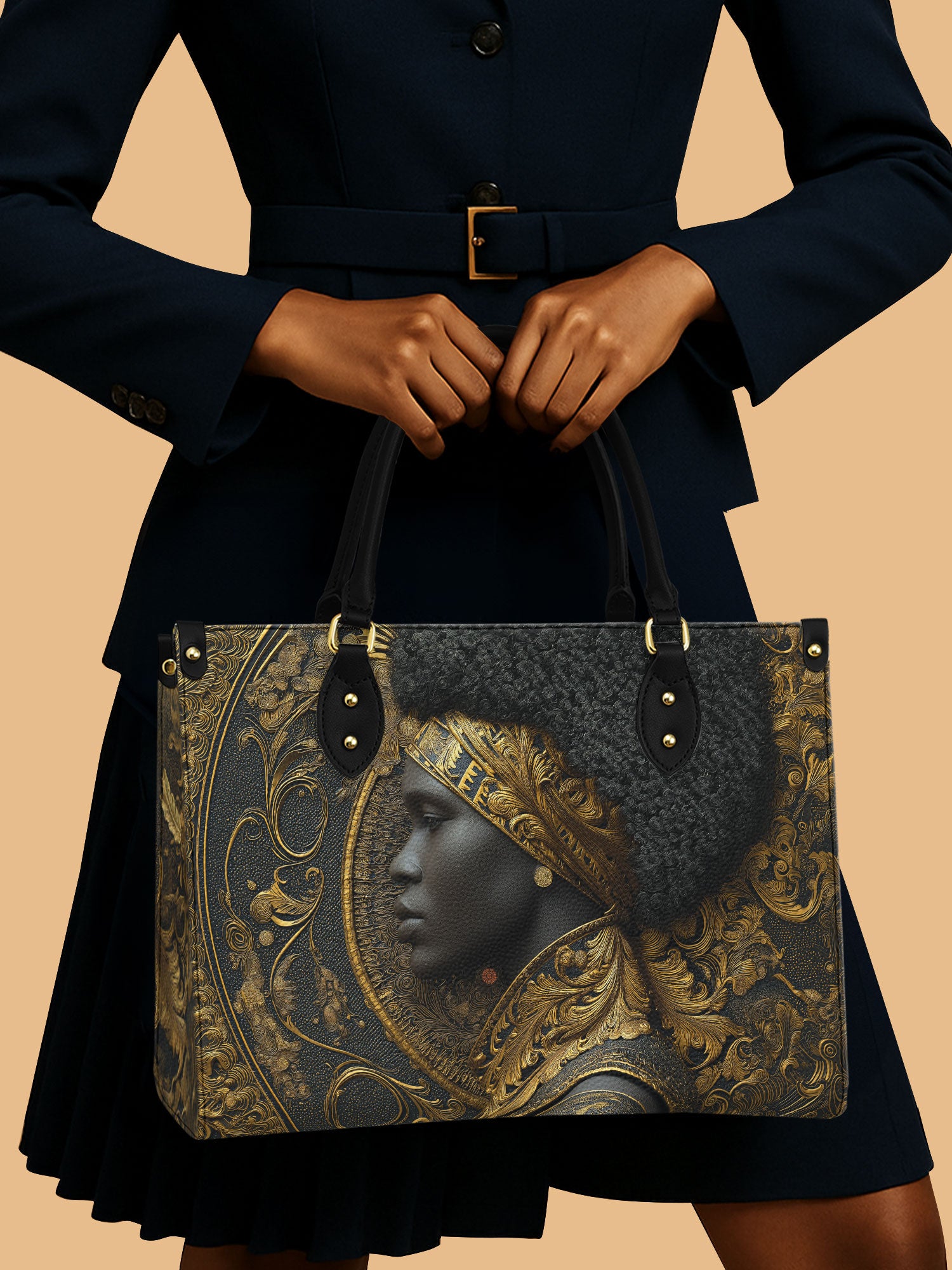 African Queen Royal Inheritance Leather Bag Art Theme Bag Black Woman Christmas Gifts