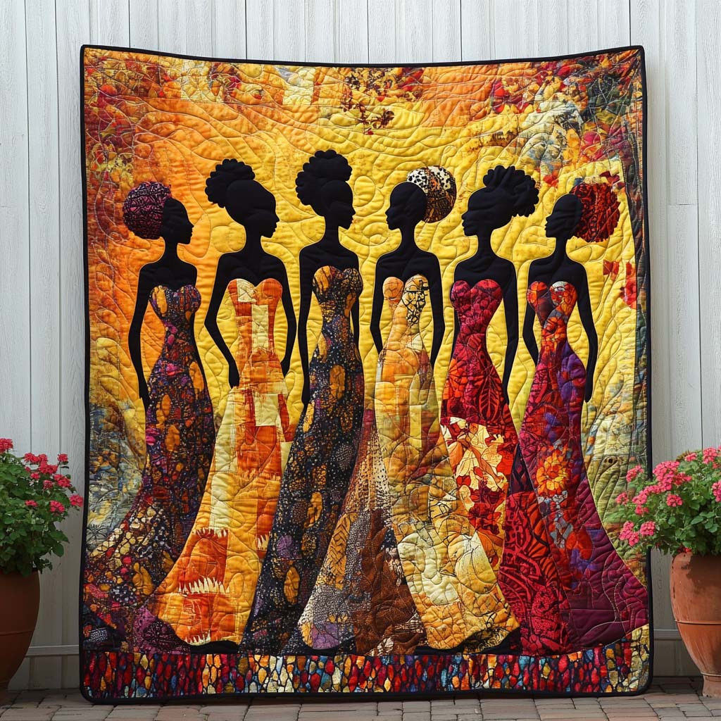African Queenscape Quilted Blanket Bedroom Decor African American Gifts For Women