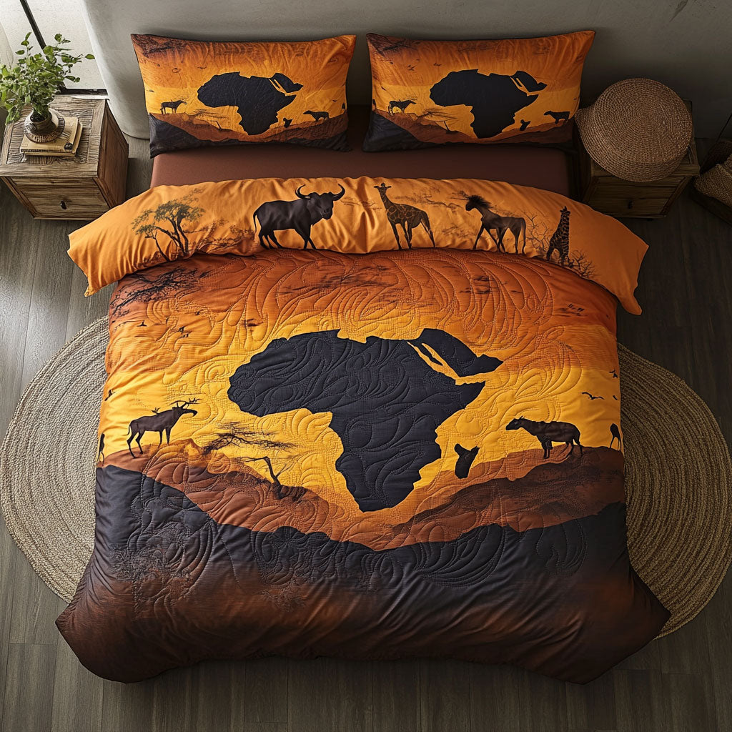 African Safari Quilted Bedding Set Duvet Cover Bedspread Gifts For Son