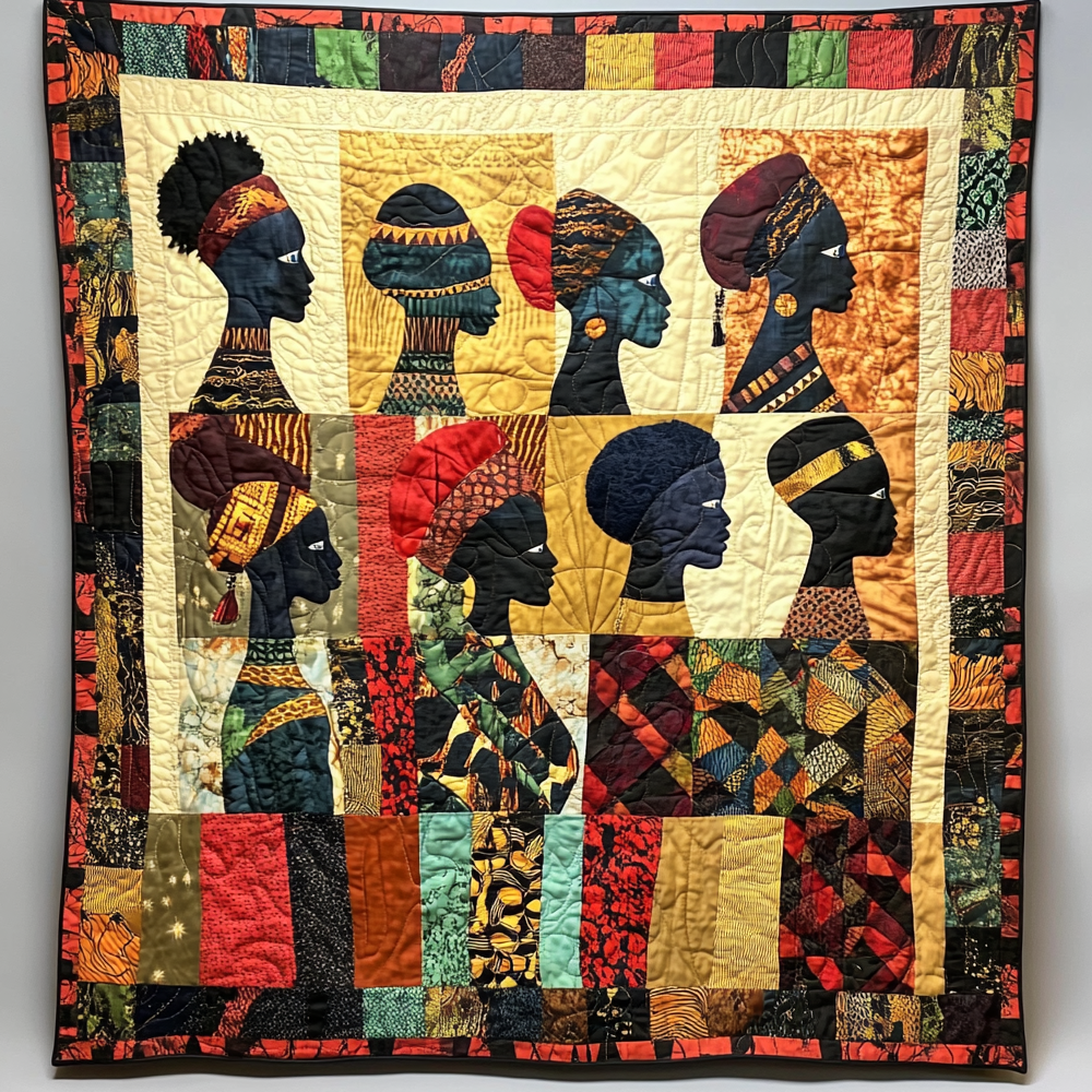 African Spirit Of The Sahara Quilt Blanket African Art Throw Blanket Gift Ideas For Native