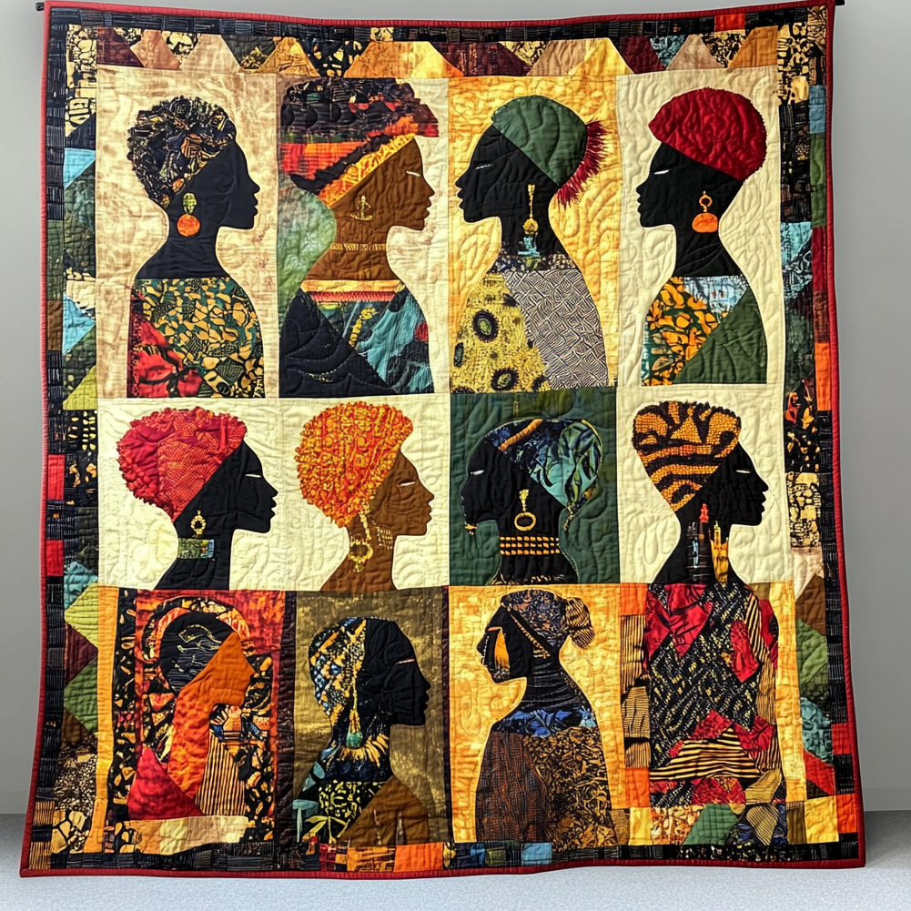 African Spirit Of The Sahara Quilt Blanket African Art Throw Blanket Present Ideas For Native