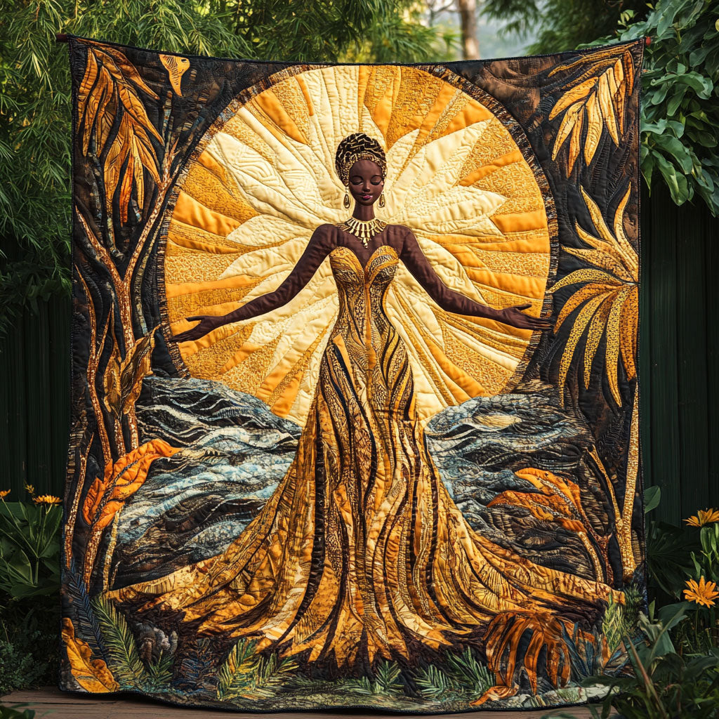 African Sun Goddess Quilt Blanket Best African Art Throw Blanket Gifts For Native American