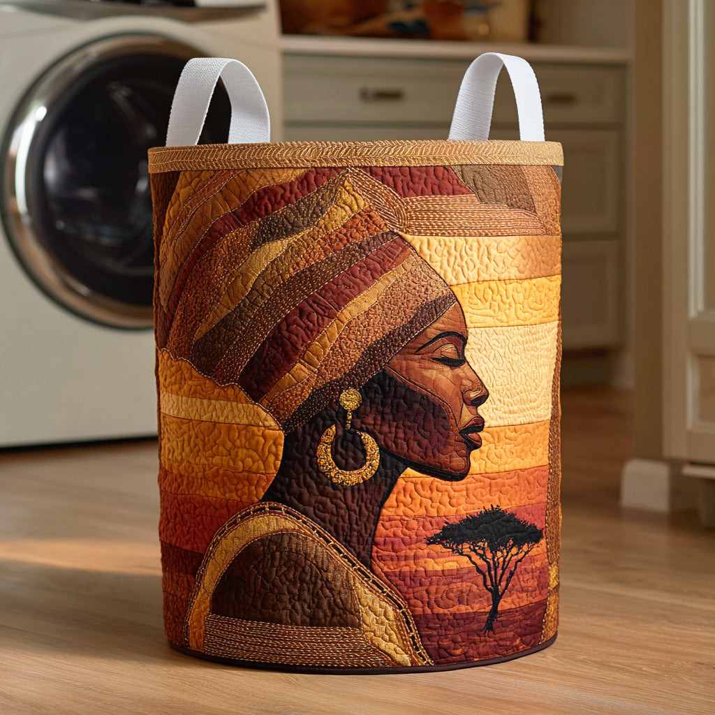 African Sunset Quilted Laundry Basket Home Essential Gift Quilted Laundry Basket with Style