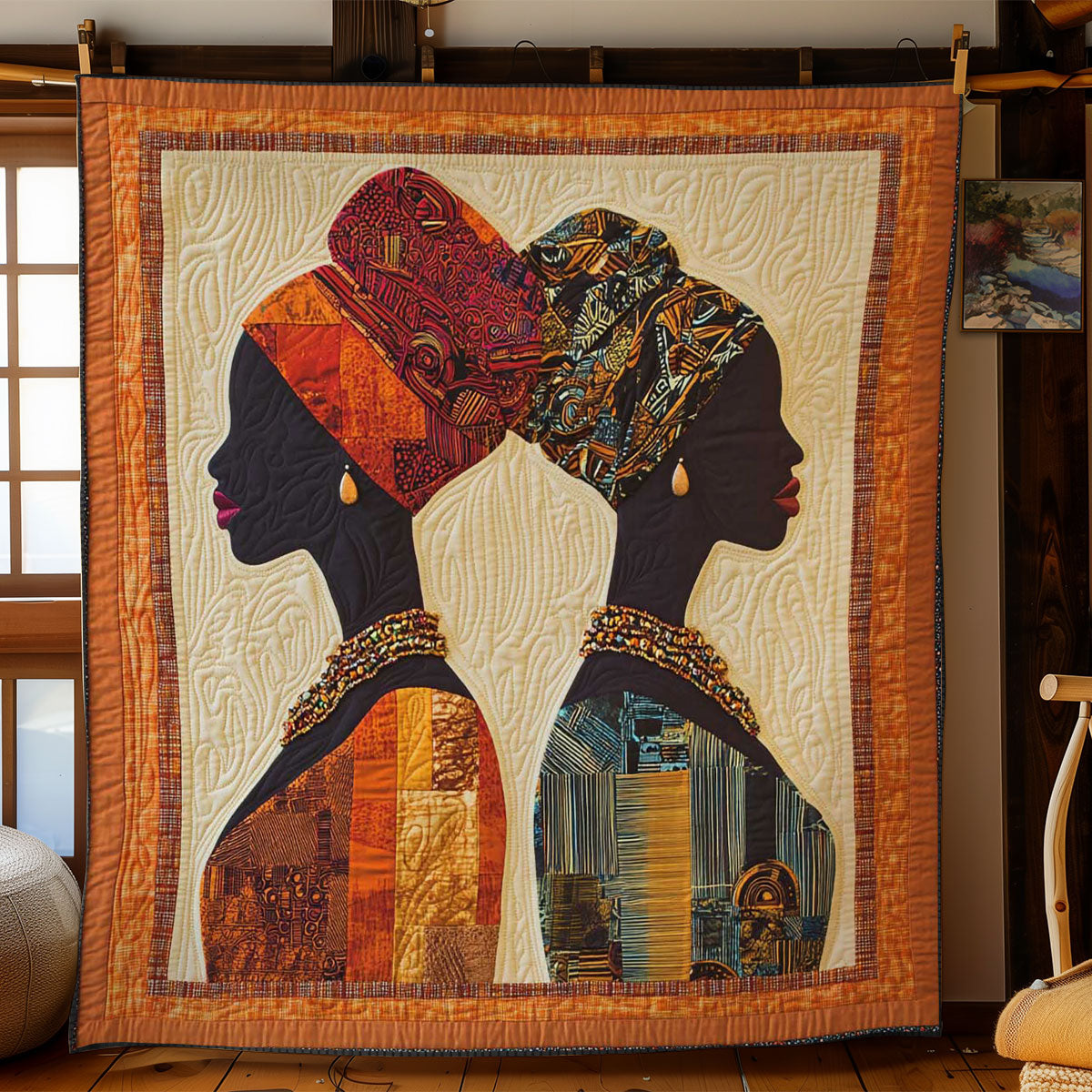 African The Sunstone Sisters Quilt Blanket African Art Throw Blanket Gifts For Native