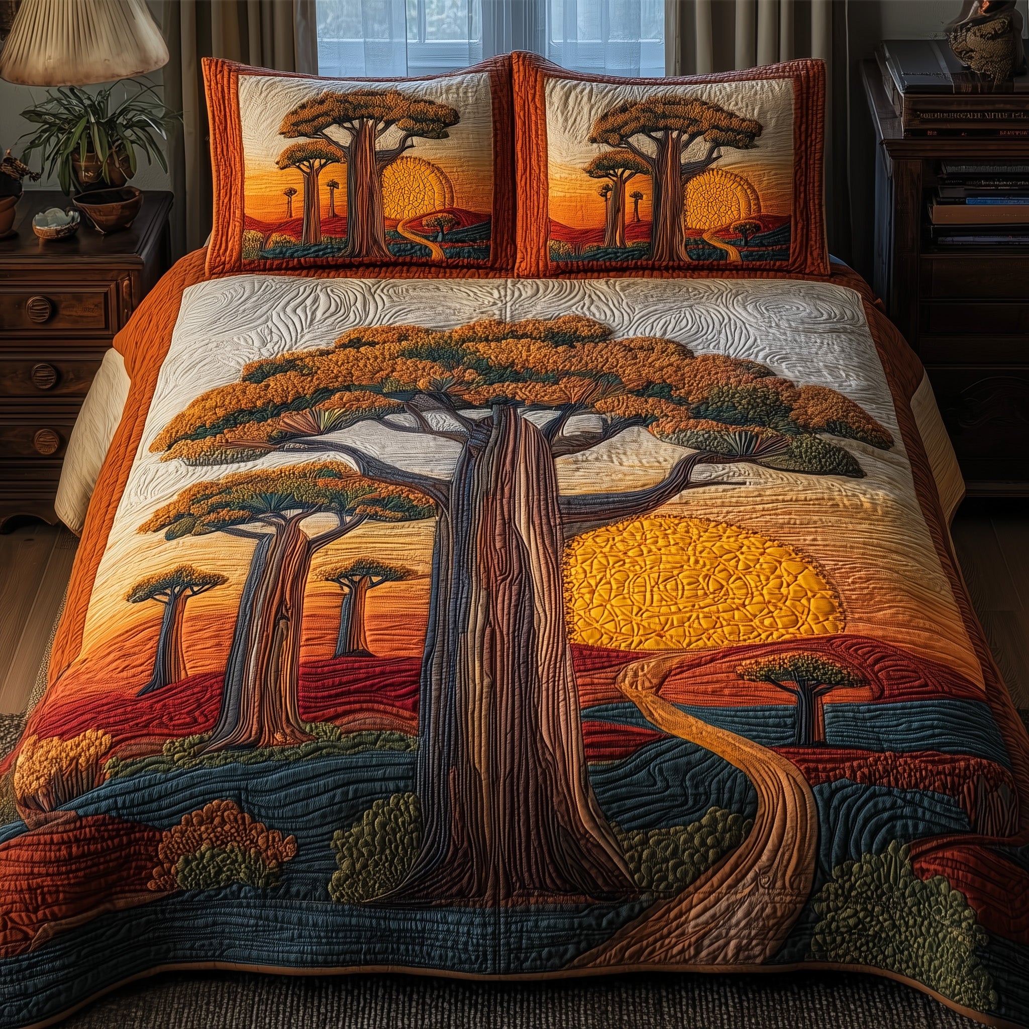 African Tree of Life Quilted Bedding Set Duvet Cover Bedspread Tree Of Life Gifts For Women