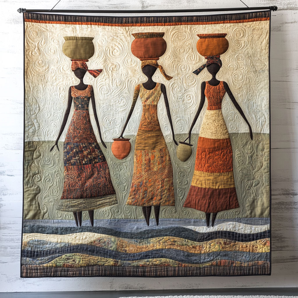 African Tribal Woman Quilt Blanket African Art Throw Blanket Best Presents For Native