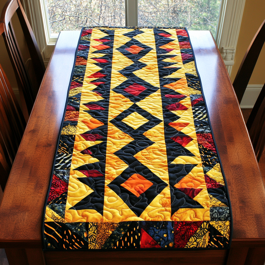 African Vibe Quilted Table Runner Dining Decor African American Gifts For Women