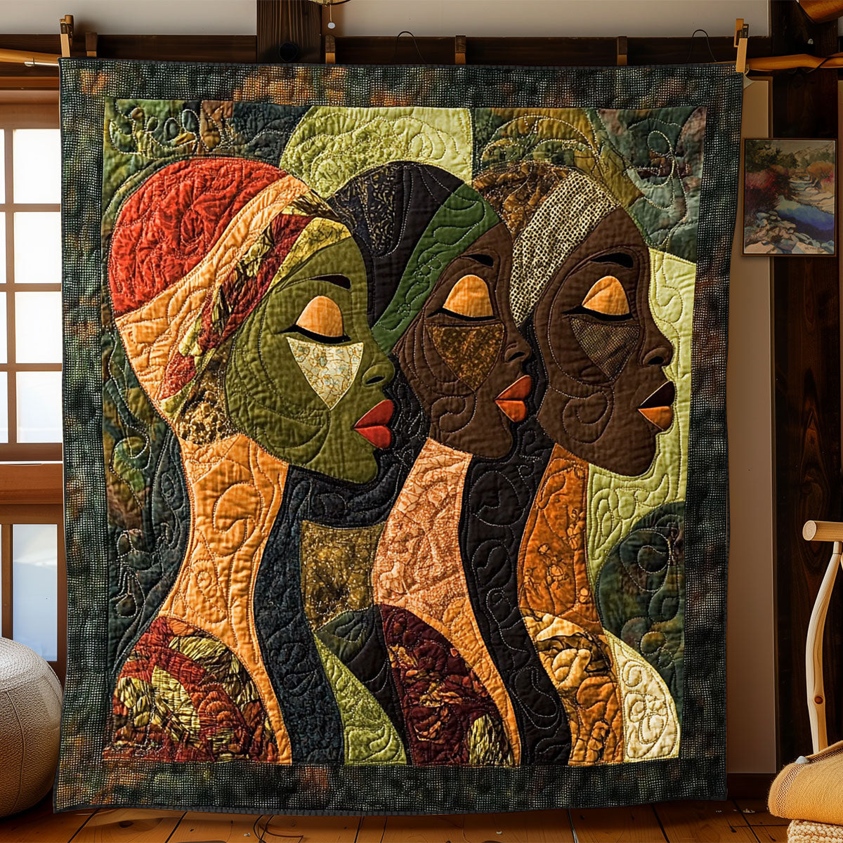 African Woman Abstract Quilt Blanket Christmas Throws Nanna Gifts For Christmas