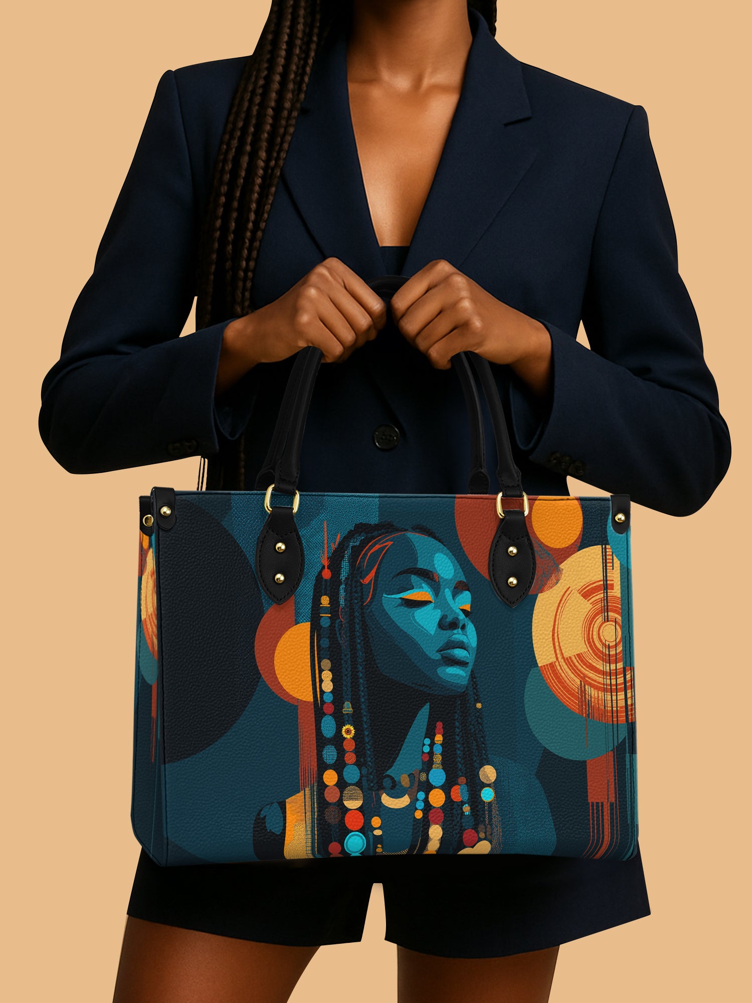 African Woman Midnight Bloom Leather Bag African American Bag Black Women Gifts For Her
