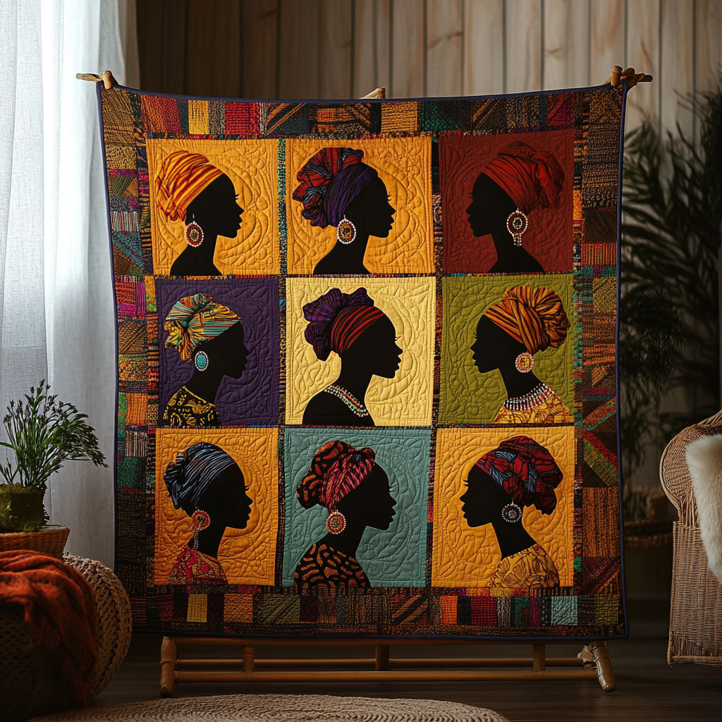 African Women In Color Quilt Blanket African Art Throw Blanket Native Gifts