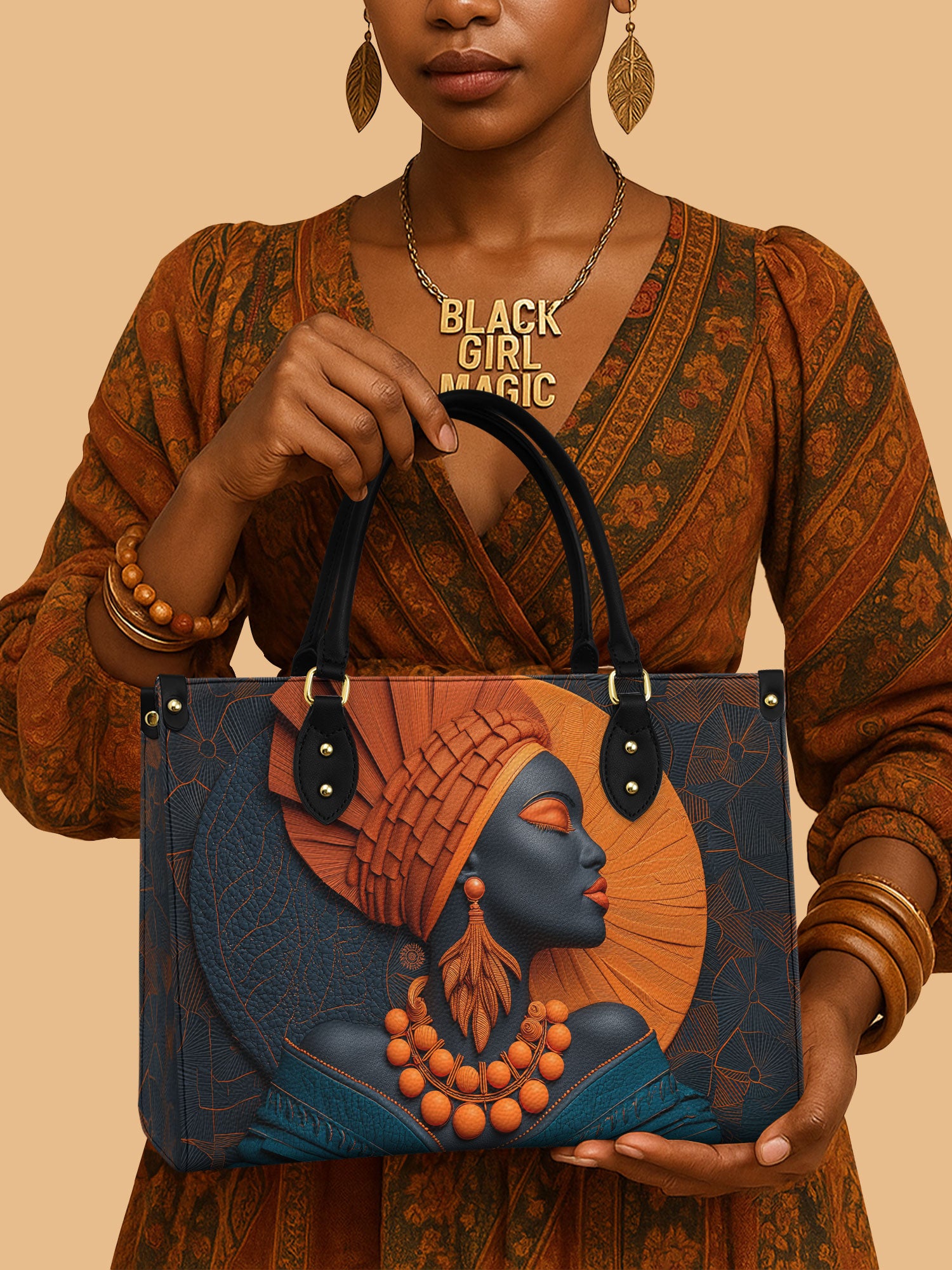 African Women Leather Handbag Black Women Empowerment Melanin Gifts For Her