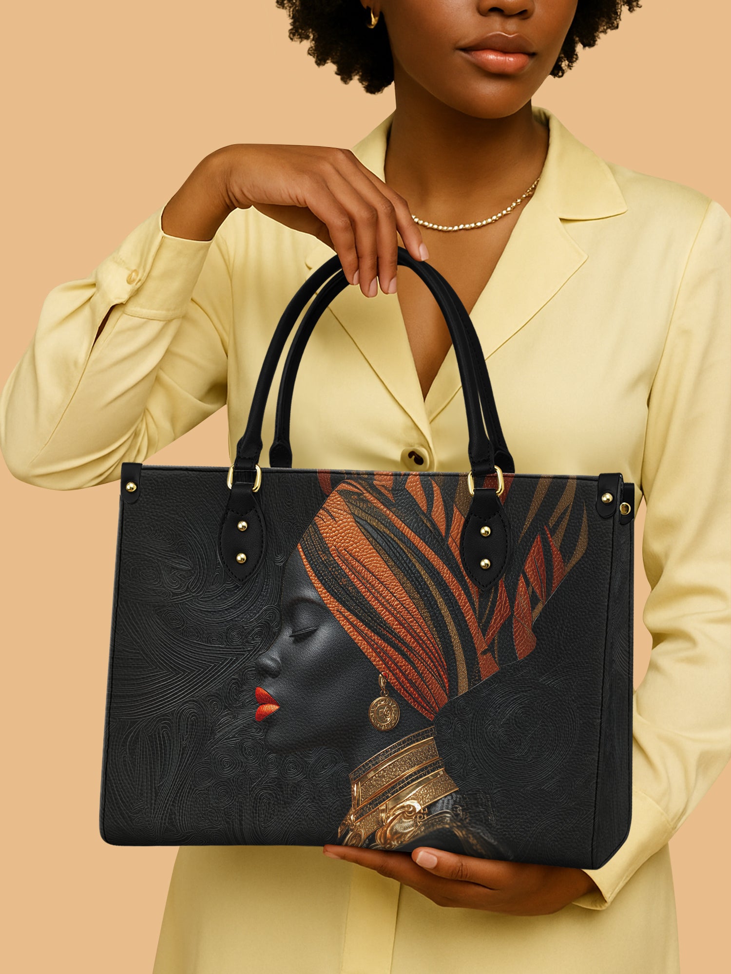 African Women Leather Handbag Black Women Empowerment Melanin Gifts For Wife