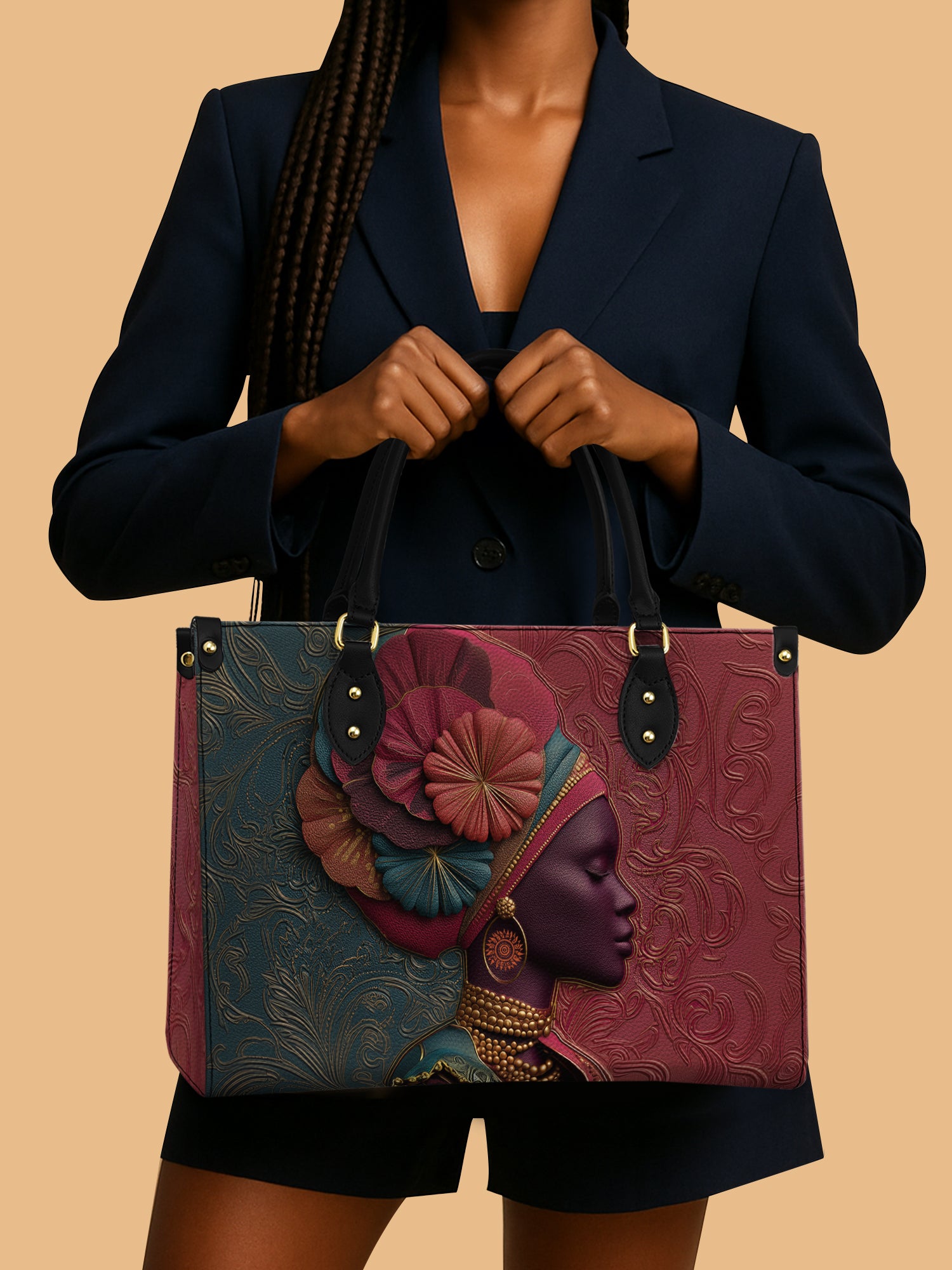 African Women Leather Handbag Native American Mother's Day Gifts For Black Women