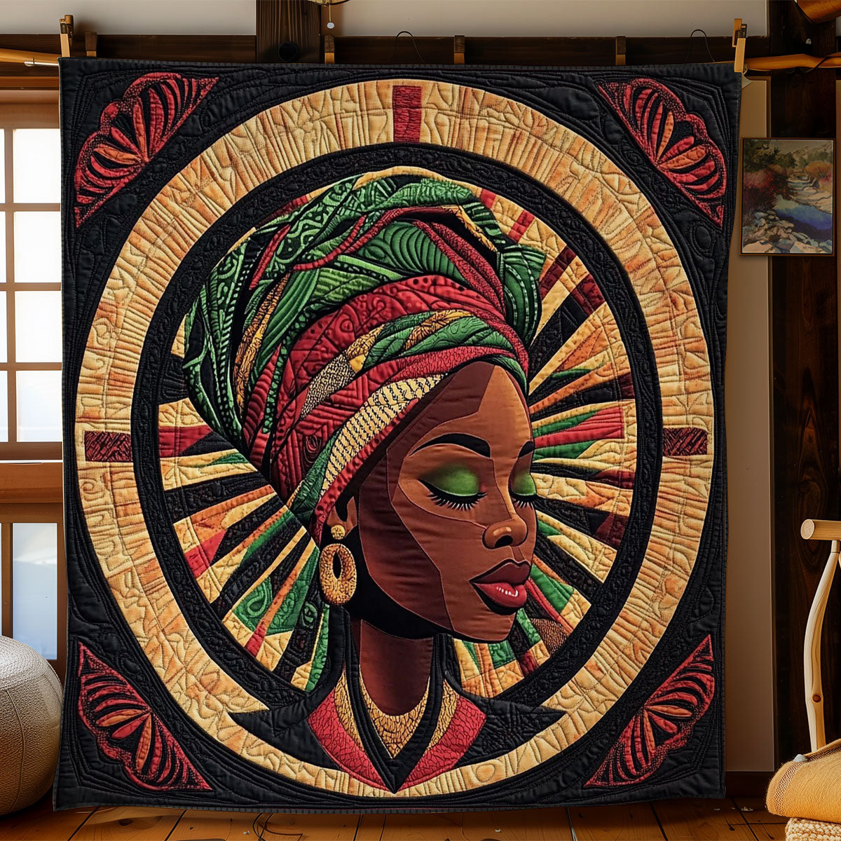 African Women Quilt Blanket Bedroom Decor Portrait Design Presents For Women