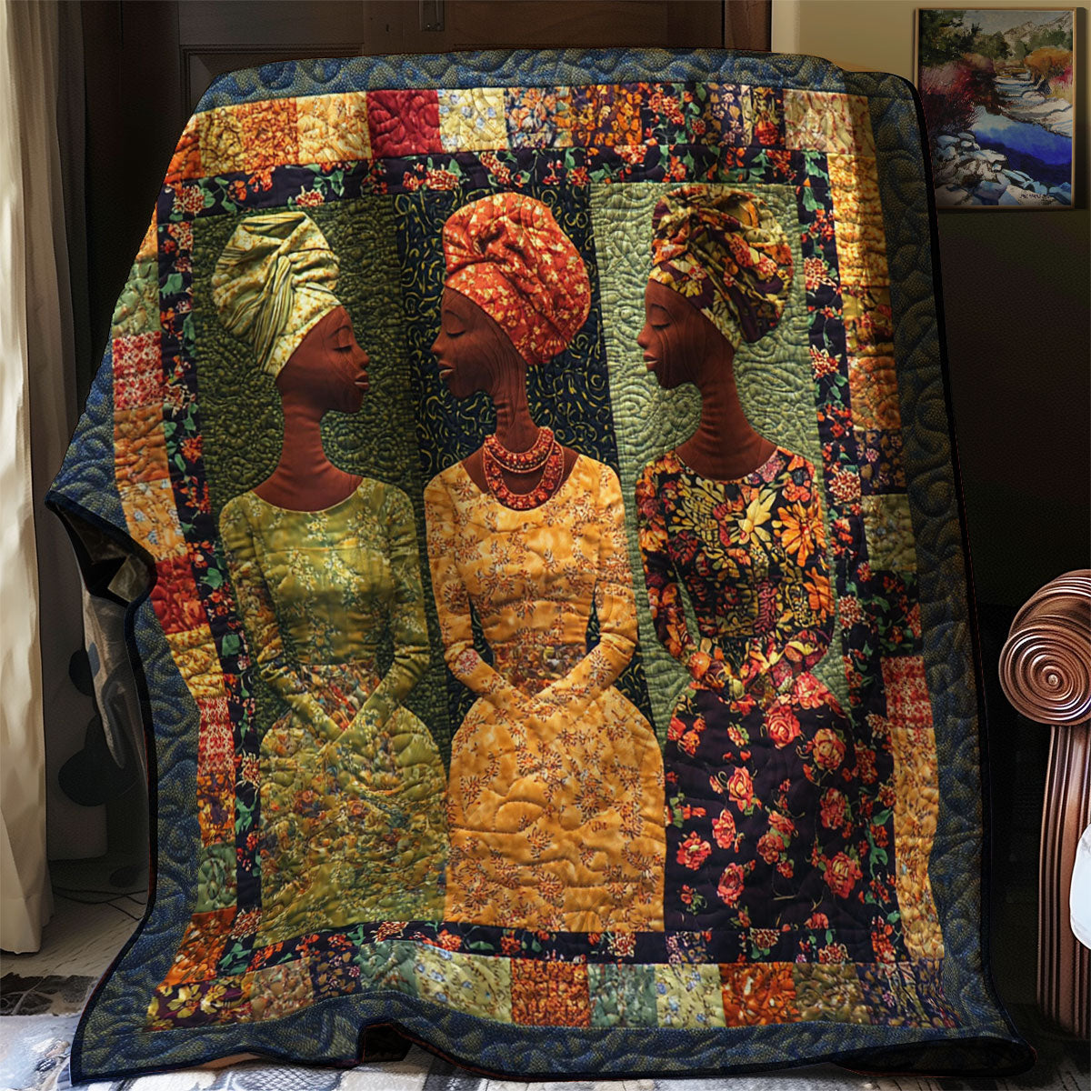 African Women Unwavering Grace Quilt Blanket African Art Throw Blanket Gifts For Native