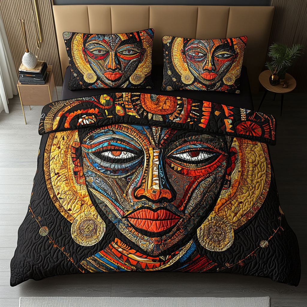 Afro Essence Quilted Bedding Set Best Bed Sheet Set African American Gifts For Women