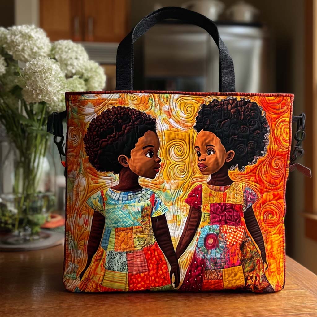 Afro Sunshine Quilted Tote Bag Best African American Gifts