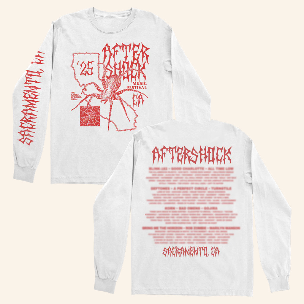 Aftershock Merch Arachnofornia Sacramento Lineup 2025 Long Sleeve T-Shirt Gifts For Fans Aftershock Merch Arachnofornia Sacramento Lineup 2025 Long Sleeve T-Shirt Gifts For Fans
