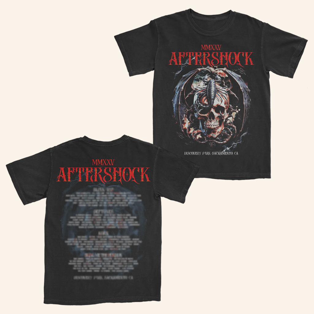 Aftershock Merch Final Sting Skull Scorpion T-Shirt Cool Gifts For Music Lovers Aftershock Merch Final Sting Skull Scorpion T-Shirt Cool Gifts For Music Lovers
